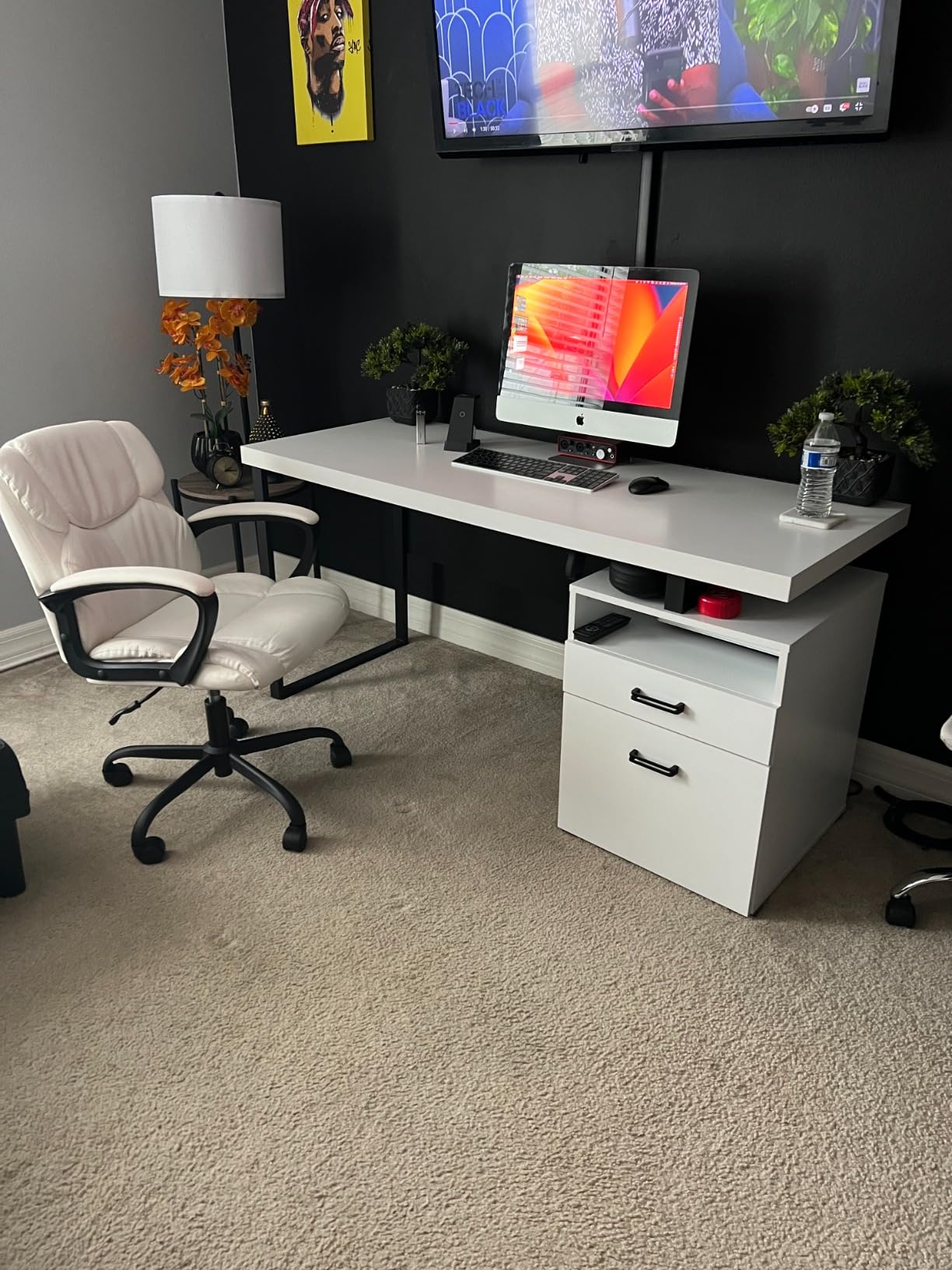 HUANUO Standing Desk Frame with Brushless Motor for Max 75 x 35 inch Tops | 220lbs capacity, 4 preset heights, 28.3