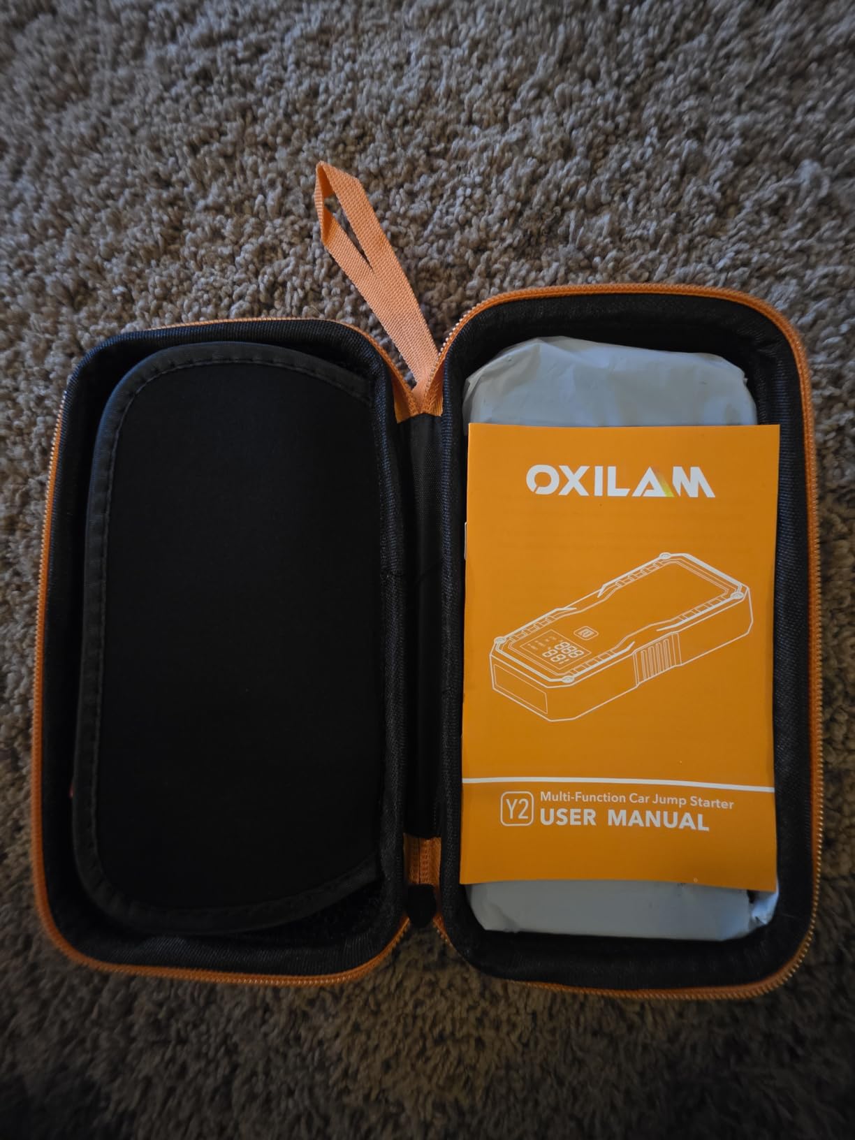 OXILAM Jump Starter 6000A for All Gas/12L Diesel, Car Battery Jumper Starter Portable, 12V Lithium Jump Box with Jumper Cables, LED Display, LED Light, Power Bank with USB, Type C Port customer photo 2