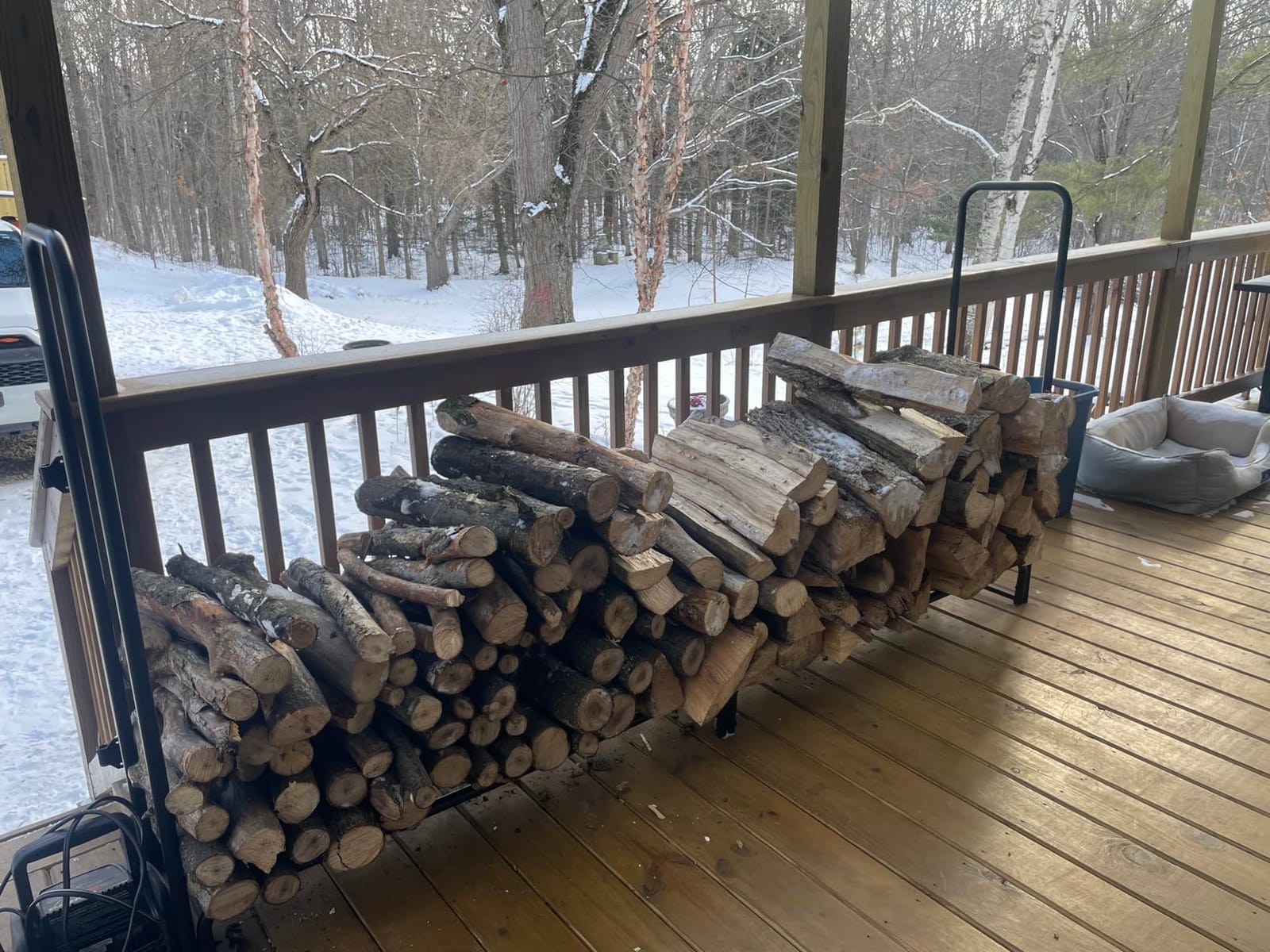 Gtongoko 8FT Firewood Rack Outdoor with Cover, Large Wood Storage Rack customer photo 2