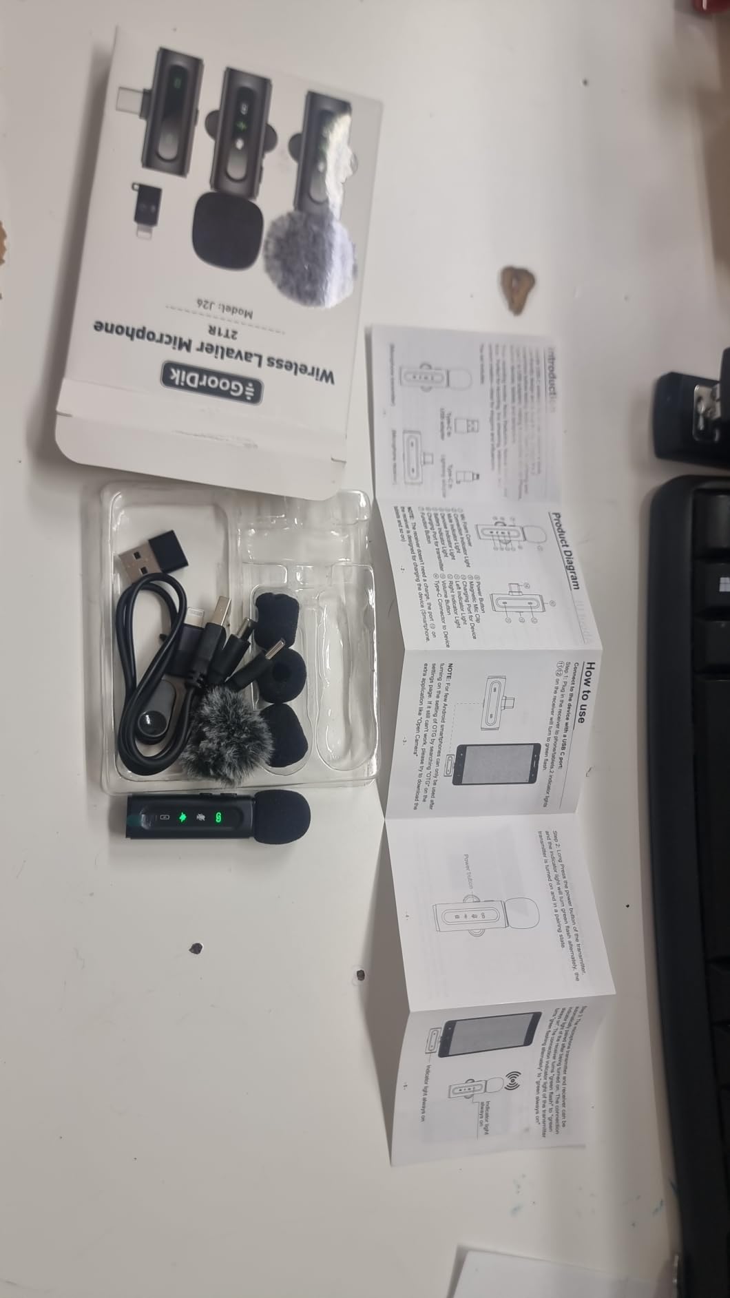 GoorDik Wireless Lavalier Microphone for iPhone, Android, USB C, PC, Camera Video Recording 4 in 1 Clip-on Mics with Rotatable Clip&Denoise Recording, for Vlog Tiktok YouTube Podcast Content Creator customer photo 1