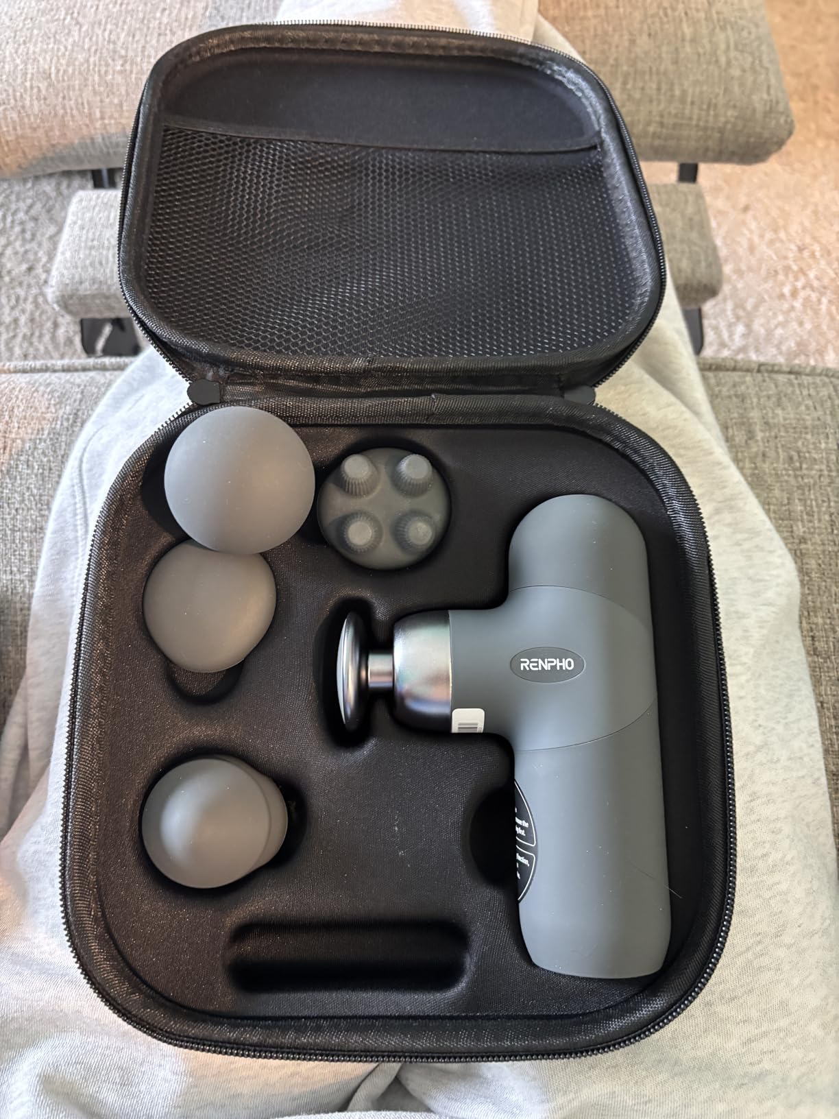 RENPHO Mini Thermal Massage Gun with Heat, Color Silicone Casing, 4 Speeds customer photo 2