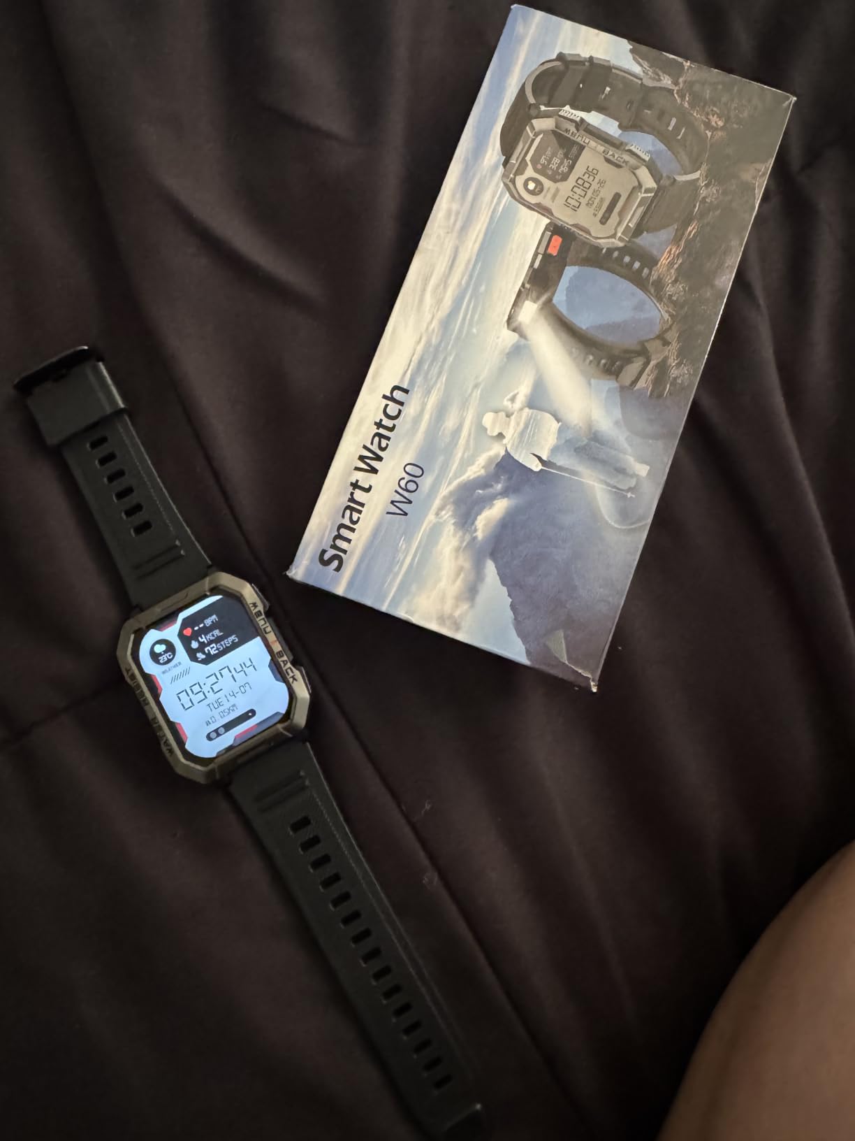 Military Smart Watch for Men (Answer/Make Calls), 2.01'' Smart Watch for Android and iPhone, Fitness Tracker with Flashlight/Compass/100 Days Battery/Heart Rate/Sleep/100+ Sport Modes(2 Straps) customer photo 1