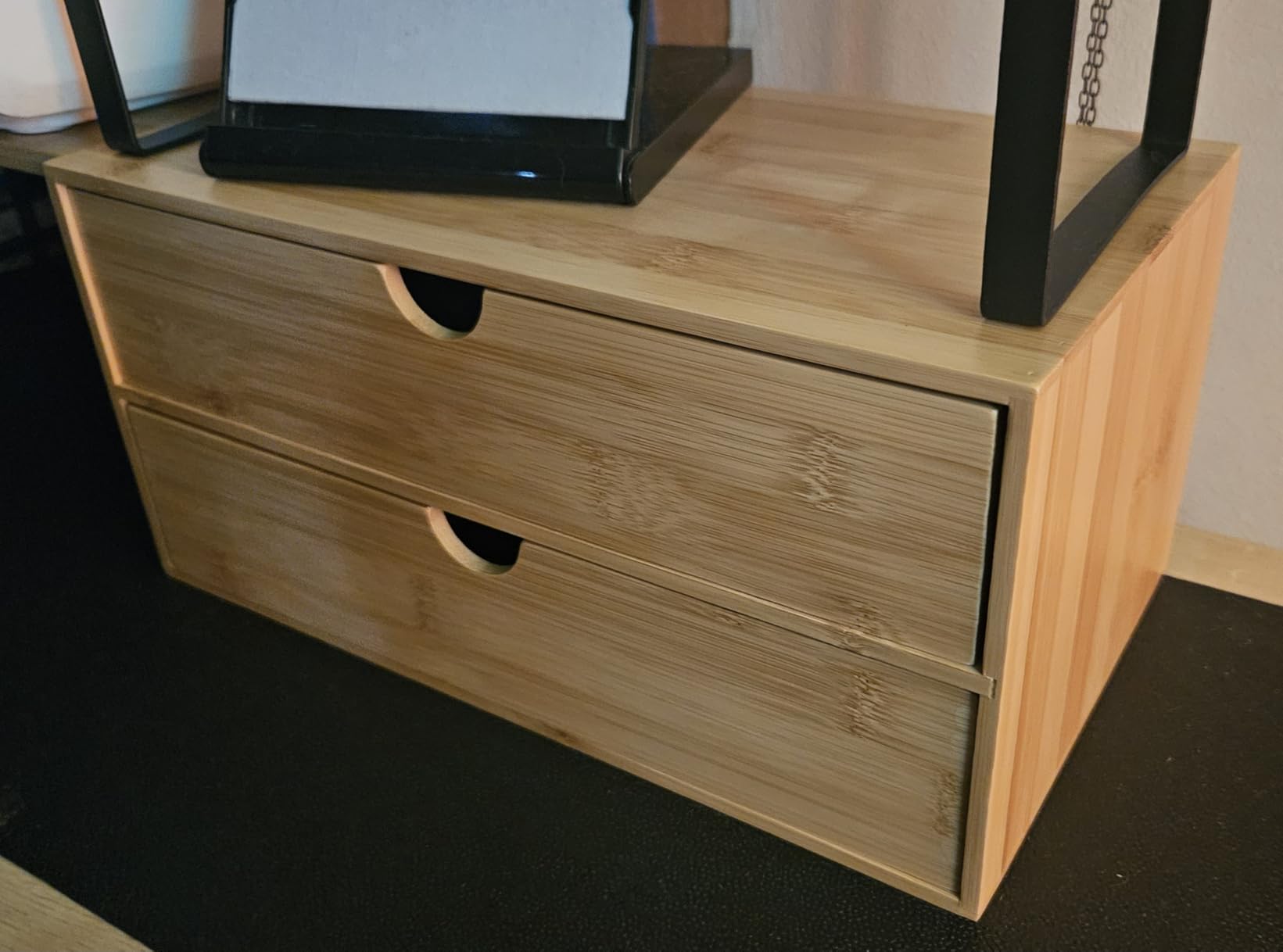 Neando Bamboo Desk Organizer with 2 Drawers, Wooden Countertop Drawers Organizer, Tabletop Storage Organization Box for Office & Home, No Assembly Needed customer photo 2