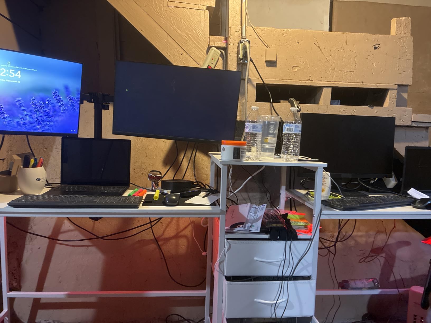 GYIIYUO 93'' Two Person Desk with Charging Station, Long Desk with 3 Drawer customer photo 2