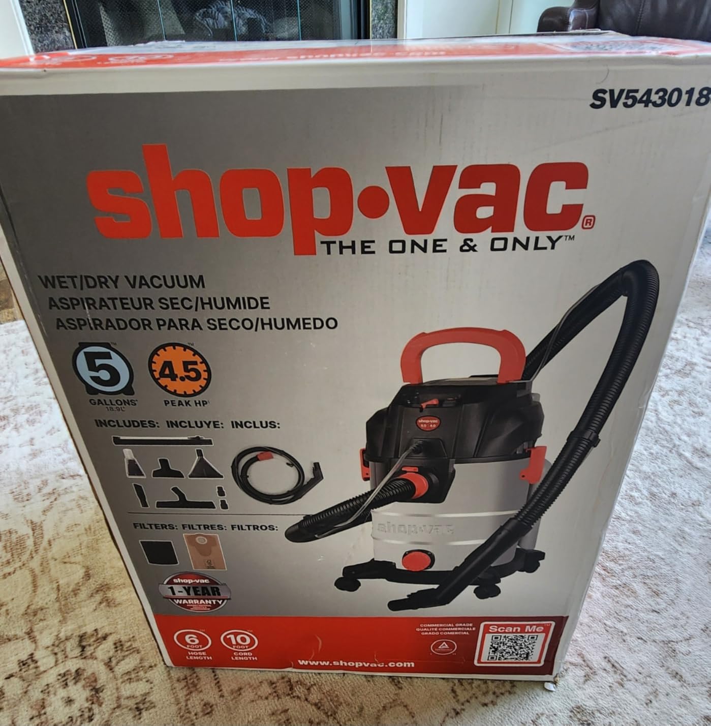Shop-Vac 5-Gallon 4.5 Peak HP 3-in-1 Wet/Dry/Upholstery Shampoo Vacuum customer photo 1