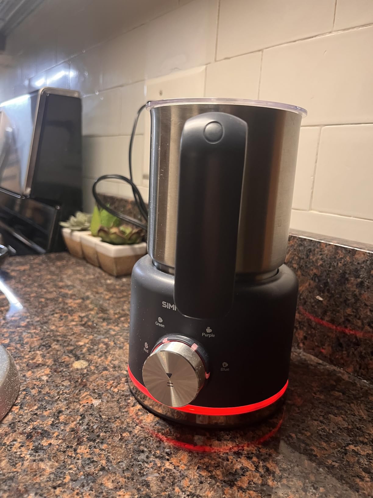 SIMPLETASTE Milk Frother, 4-in-1 Electric Automatic Milk Steamer customer photo 1