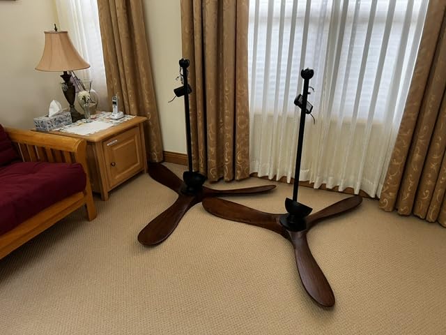 60 inch Ceiling Fan Without Light, Ceiling Fan No Light with Remote Control and Quiet DC Motor, Outdoor Fans for Patios,Solid Wood 3 Blades,ETL Listed - Dark Walnut customer photo 1