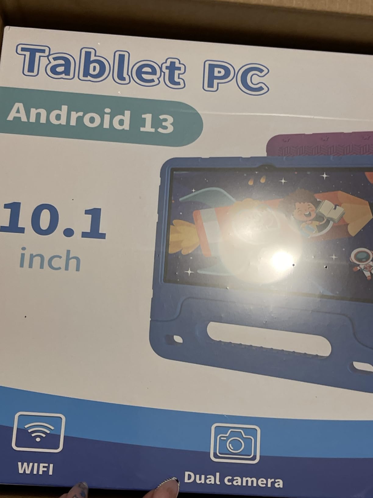 EDDBNi Kids Tablet Android 15 Tablet 10 inch Kids Tablets with Case Quad Core 64GB Dual Camera Parental Controls 2.4G WiFi Educational Tablets customer photo 1