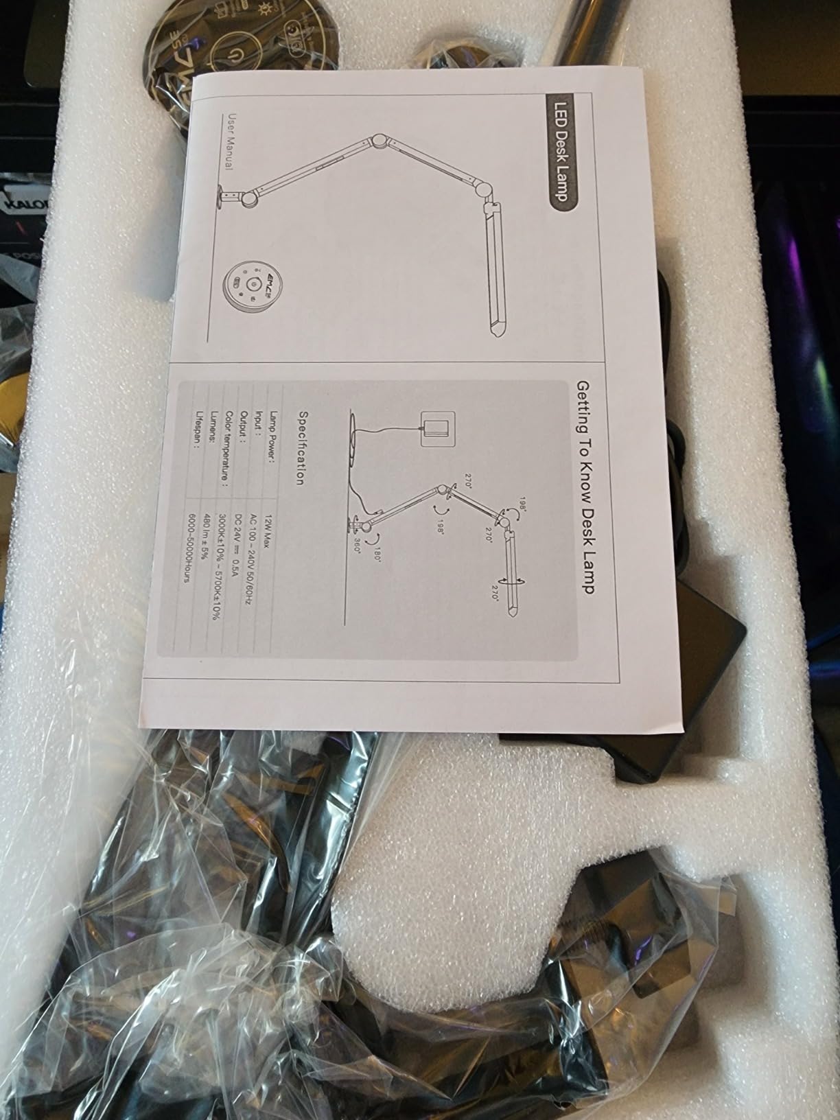 LED Desk Lamp with Clamp, 4CCT Table Lights for Home Office Puzzle Painting | Architect Task Lamp with Dual LED Light, Stepless Dimming, Flexible Swing Arm Desk Lighting for Crafting Sewing customer photo 1