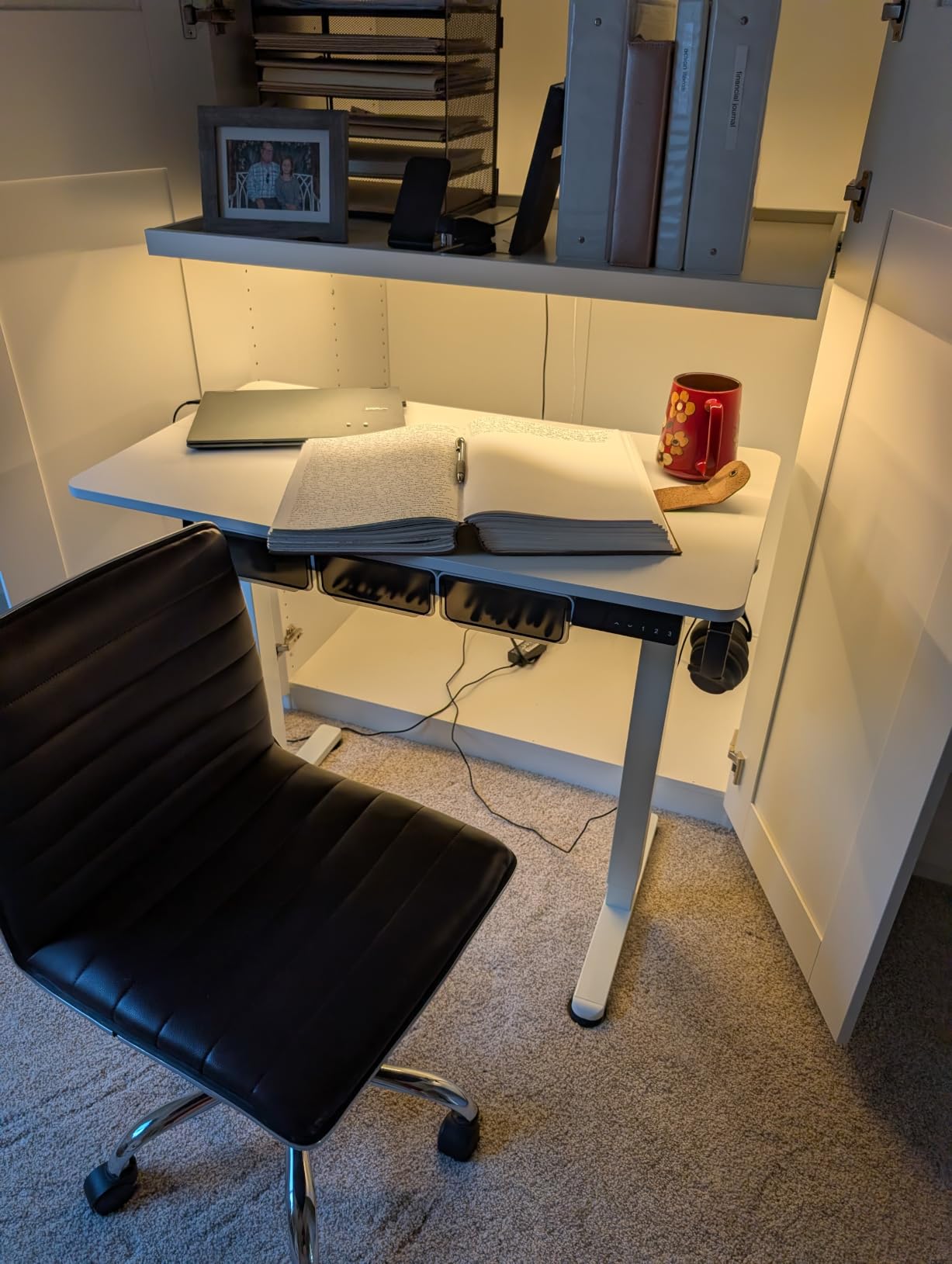 Kingant Standing Desk, 35x20 Inch Electric Height Adjustable Computer Desk customer photo 1