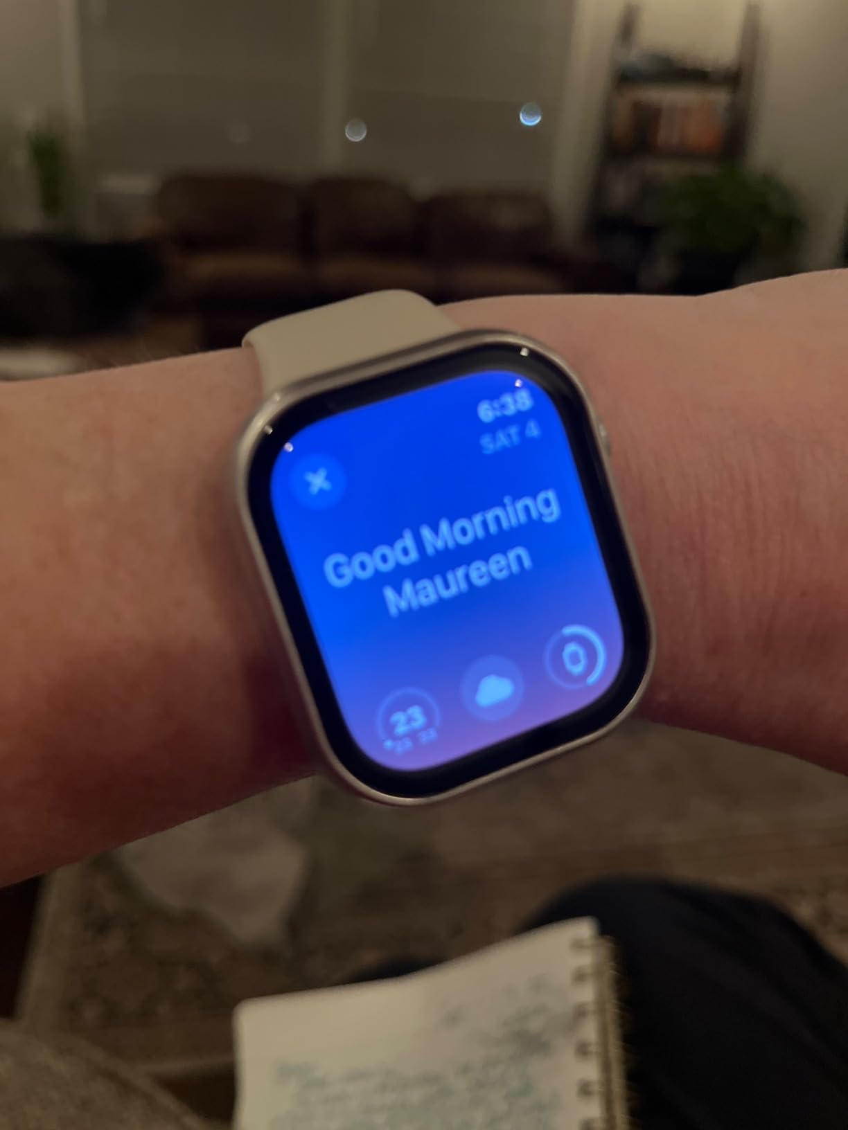 Apple Watch Series 10 [GPS 42mm] Silver Aluminum Case with Denim Sport Band - S/M customer photo 1