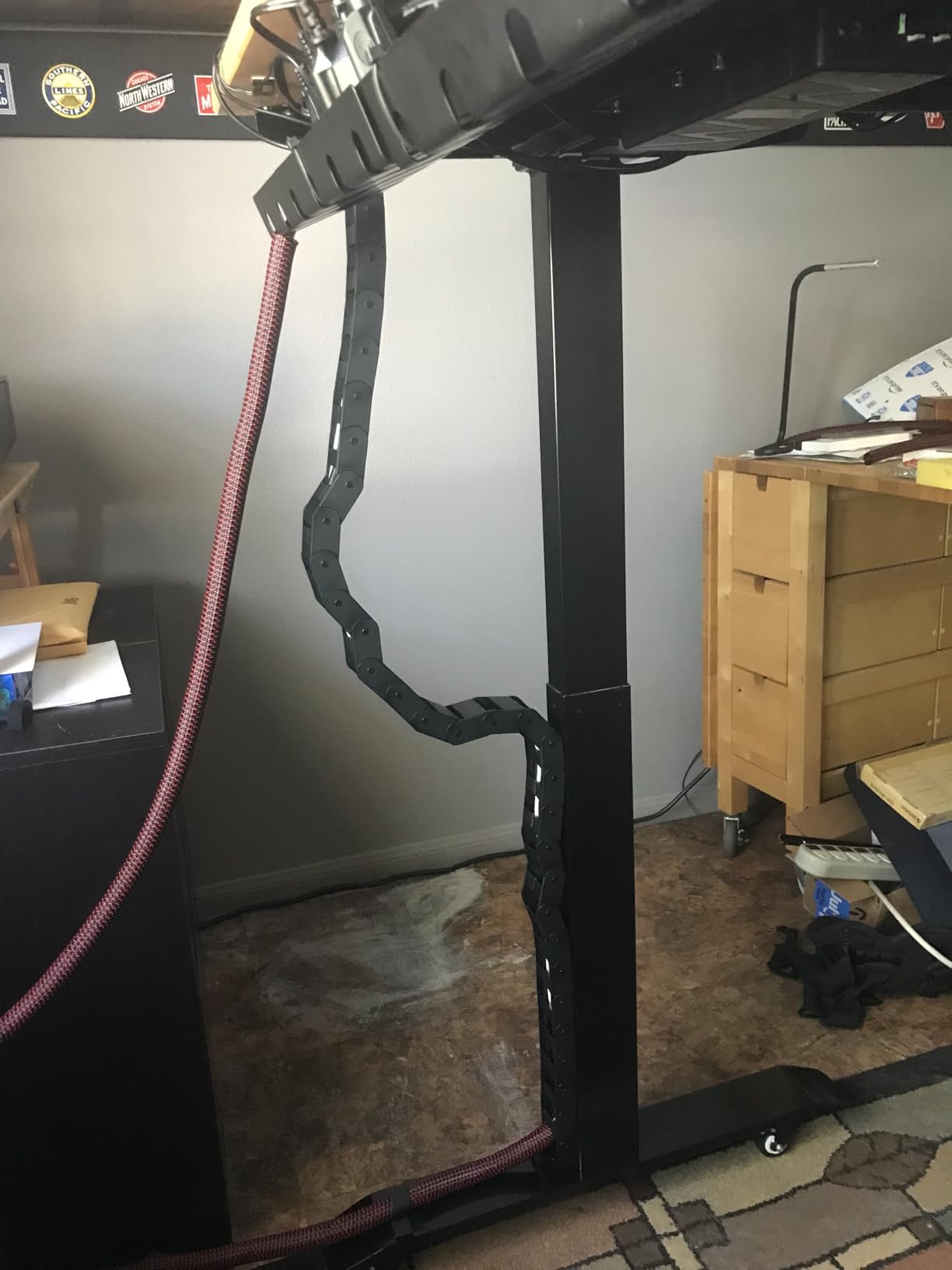 Ultimate Setup Under Desk Cable Management Vertebrae - Perfect for Sit Stand Desk - Wire Management - Adjustable Length - Flexible Cable Spine - Black, 133 cm customer photo 1