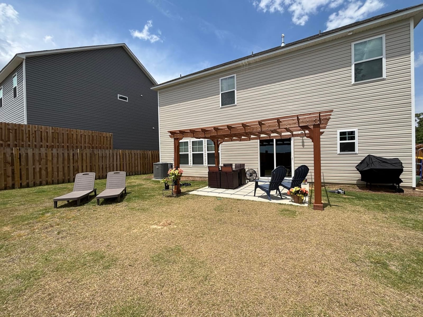 Yardenaler 12 x16 FT Wooden Pergola, Cedar Wood Gazebo with Flat Roof, Outdoor Garden Shelter with Stakes Included, Patio, Deck, Backyard, Lawn customer photo 1