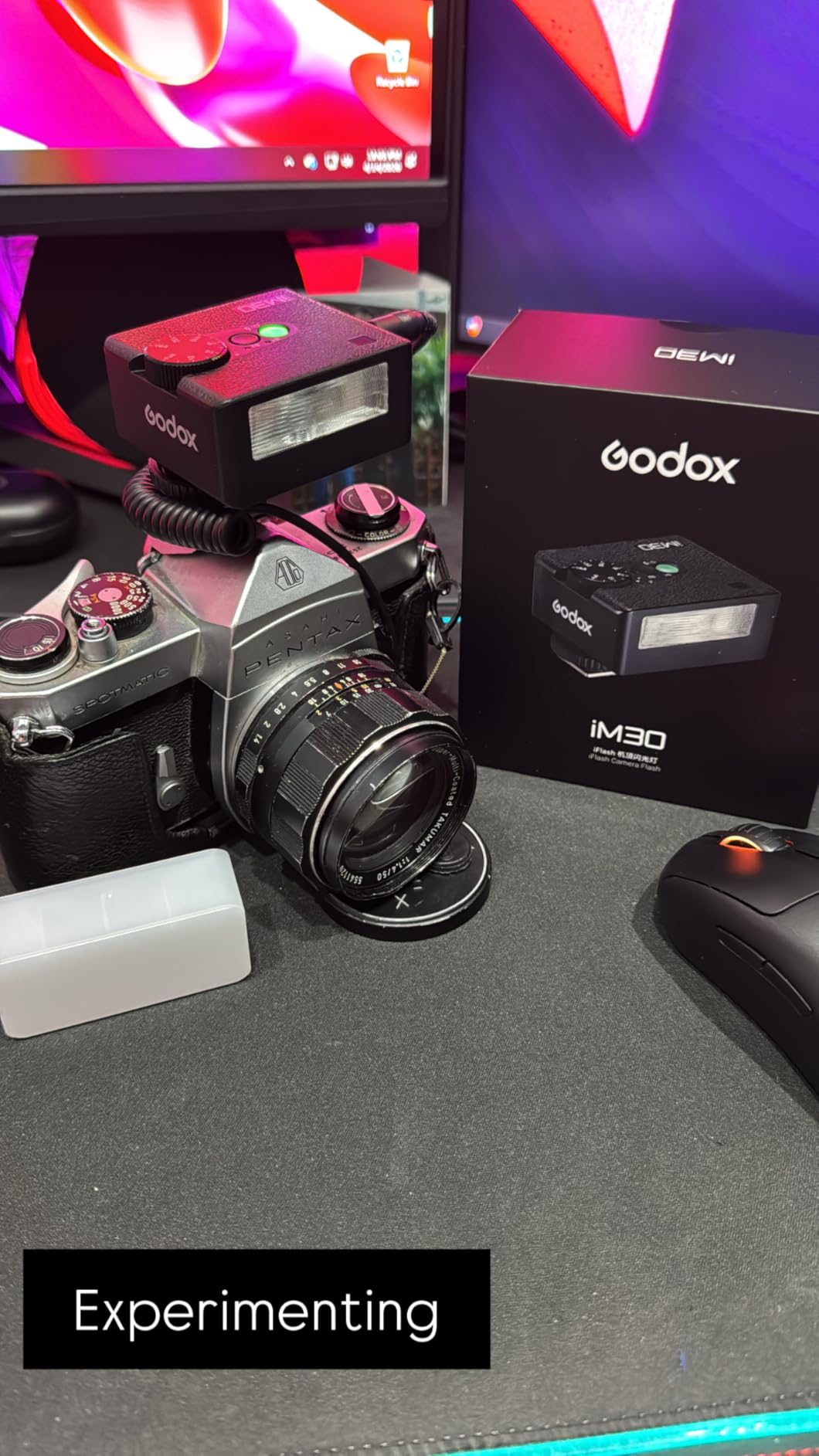 Godox iM30 Mini Flash with Diffuser for Canon, Nikon, Sony, Fuji, Olympus Single-Contact Hotshoe Cameras, Speedlite GN15, 7-Level Power Adjustment, 230 Flashes, S1/S2 Optical Slave Modes customer photo 1