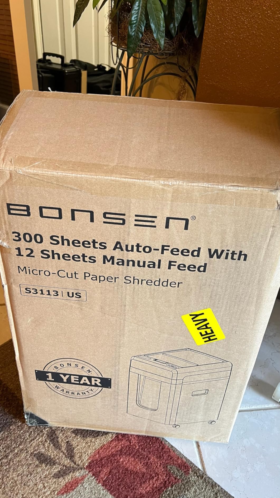 BONSEN 300-Sheet Auto Feed Micro Cut Heavy Duty Paper Shredder for Office | 60-Min Run, P-4 High Security, 2-in-1 Mode with Anti-Jam System, 58dB Ultra-quiet, 8.1-Gal Bin with Casters S3113 customer photo 2