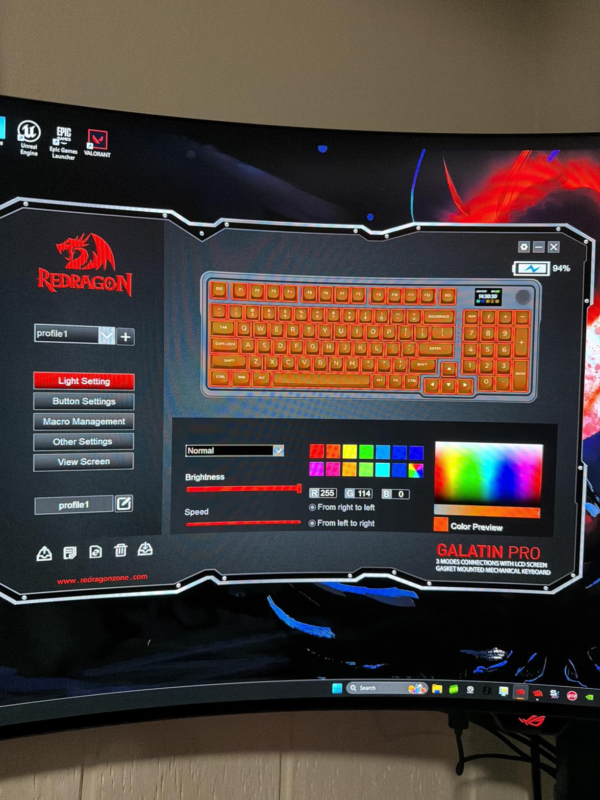 Redragon K719 PRO Wireless 95-Key Gasket Gaming Keyboard, TFT Screen & Knob customer photo 1