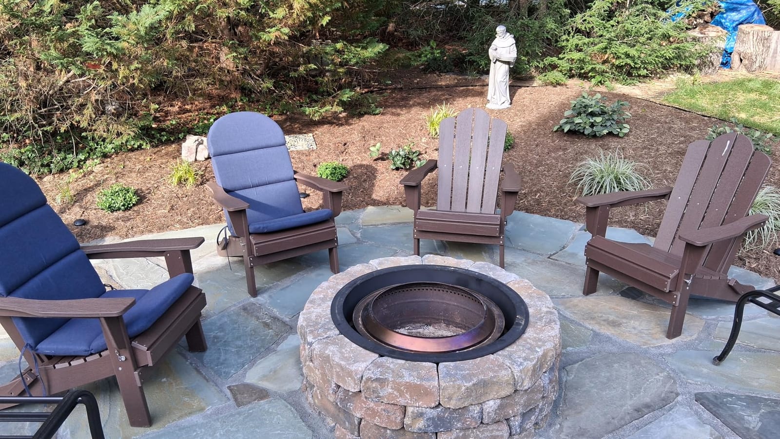 KINGYES Folding Adirondack Chair, All-Weather HDPE Material, Black, 8 Pack customer photo 2