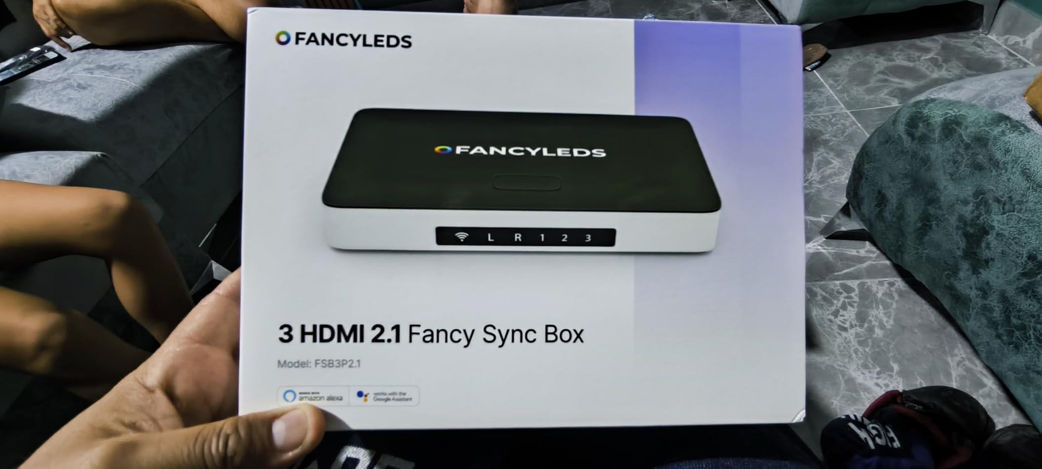 Fancyleds 3 Port 2.1 Fancy Sync Box Streaming Media Player TV LED Synced Backlight with HDMI 2.1, 4K 120Hz, 144Hz, 8K 60Hz, VRR, ALLM, 96 RGBW LEDs Per Meter Ambient Lighting (for 56