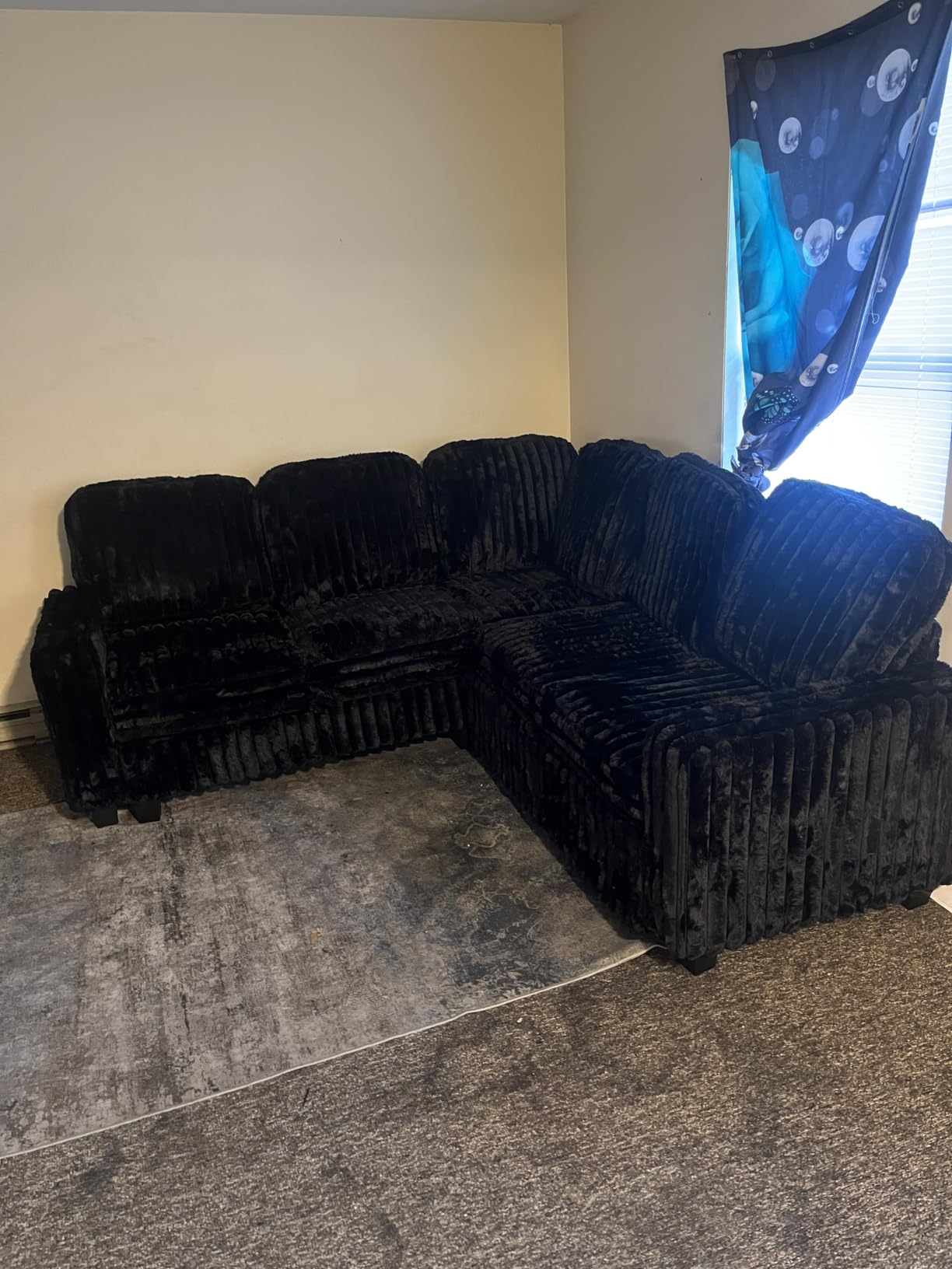 Belffin Oversized Sofa Bed Modular Sectional Sleeper Sofa with Pull Out Bed L Shaped Couch with Storage Chaise Black Couch customer photo 1