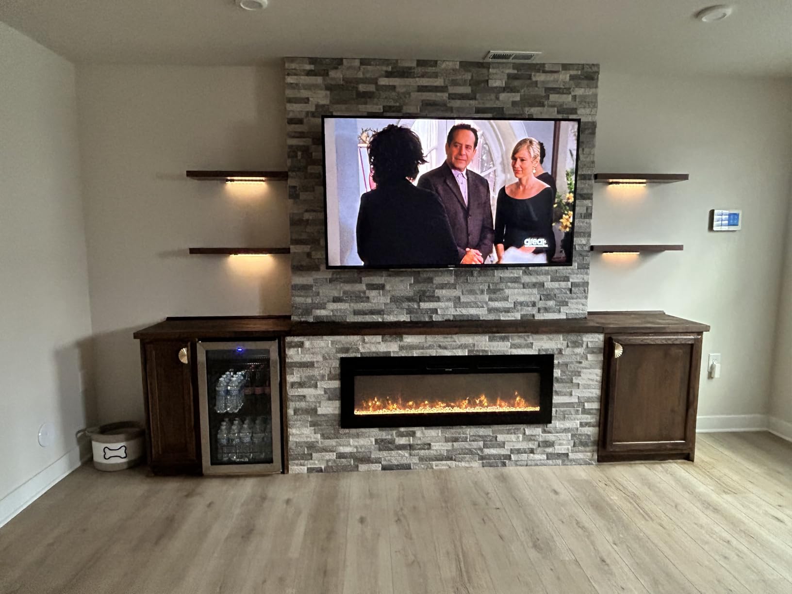EUHOMY 50 Inch Electric Fireplace Recessed and Wall Mounted customer photo 2