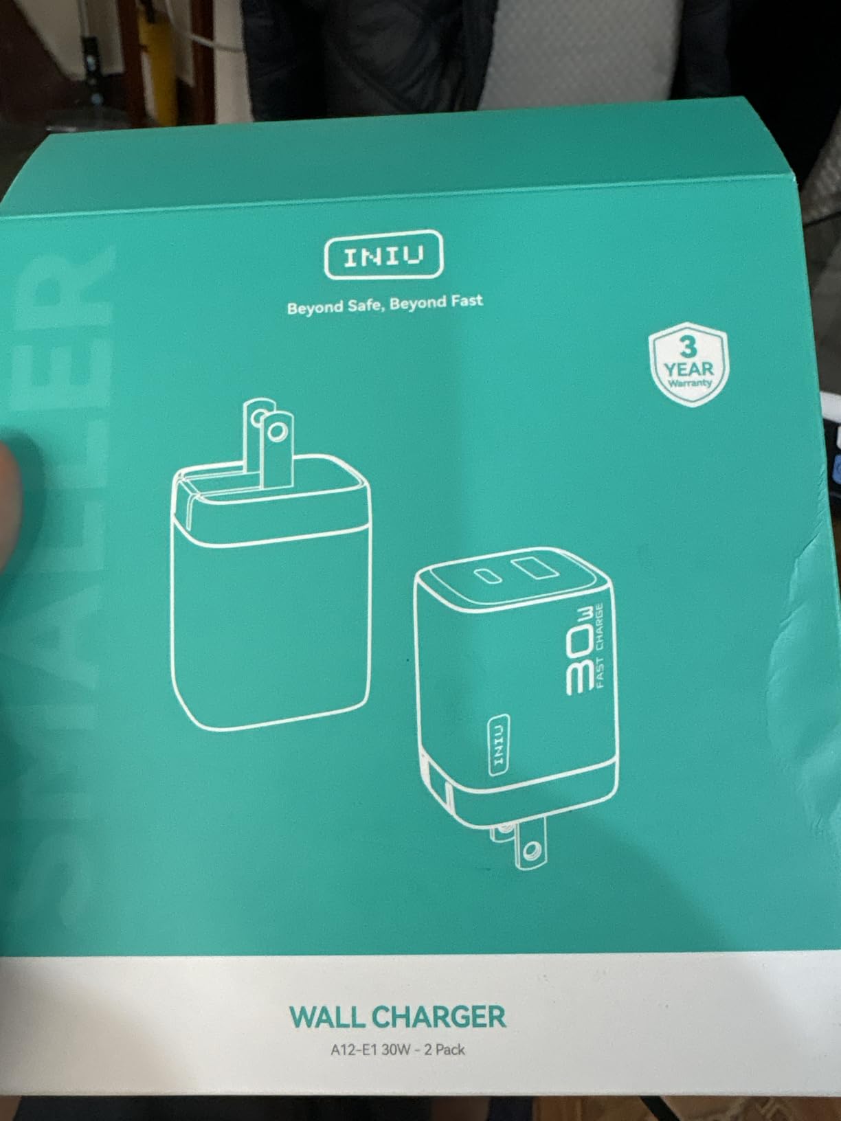 INIU Type C Charger Fast Charging, 30W GaN Super Fast Charger USB C Block | 2-Pack [USB C + USB A], Foldable Plug & 5ft Type C Cable For Samsung Galaxy S26 S25 S24 S23 S22 S21 Ultra, iPhone 17 Pro etc customer photo 1
