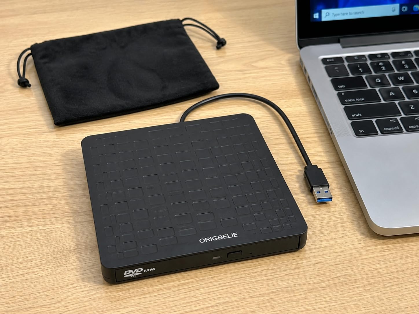 ORIGBELIE External CD DVD Drive for Laptop, USB 3.0 Type-C 13mm DVD Player | Ultra Slim Portable CD DVD +/-RW Drive CD Burner Reader Writer Recorder for Desktop PC Windows 11/10/8/7 Linux Mac OS (Black) customer photo 2