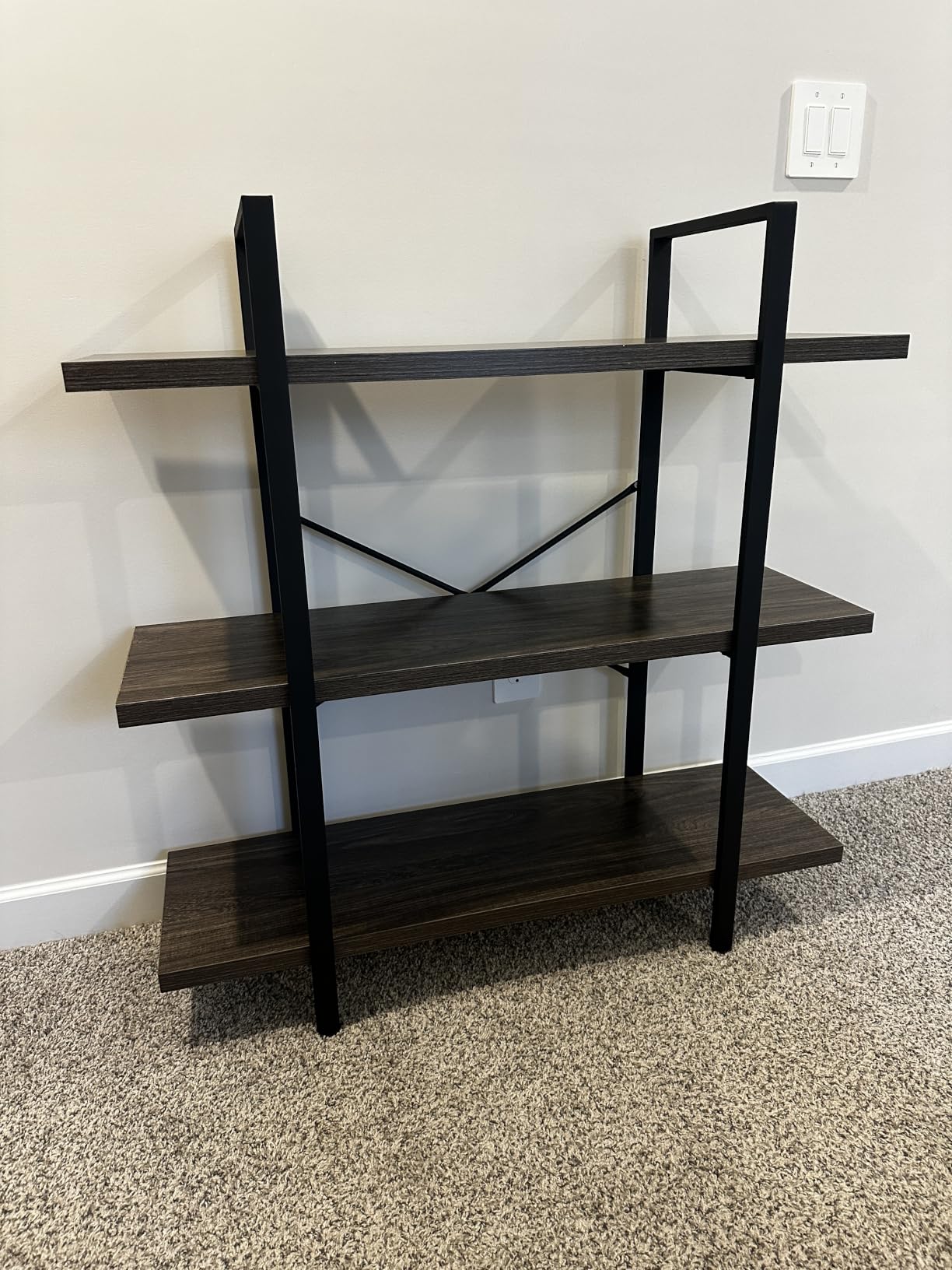 Heavy Duty 6 Tier Industrial Bookcase for Home Office, Rustic Brown customer photo 1