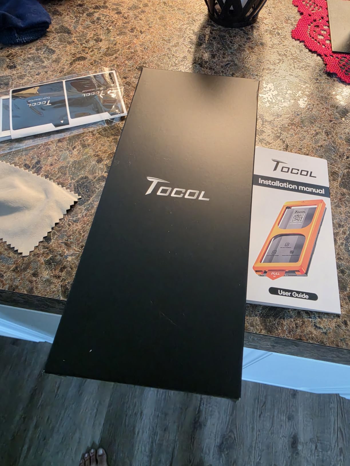 TOCOL for Samsung Galaxy S24 Ultra Screen Protector | Easy Installation Bubble-Free, 9H+ Tempered Glass, 8FT Military Grade Shatterproof, Anti-Scratch, Case Friendly HD 2 Pack customer photo 2