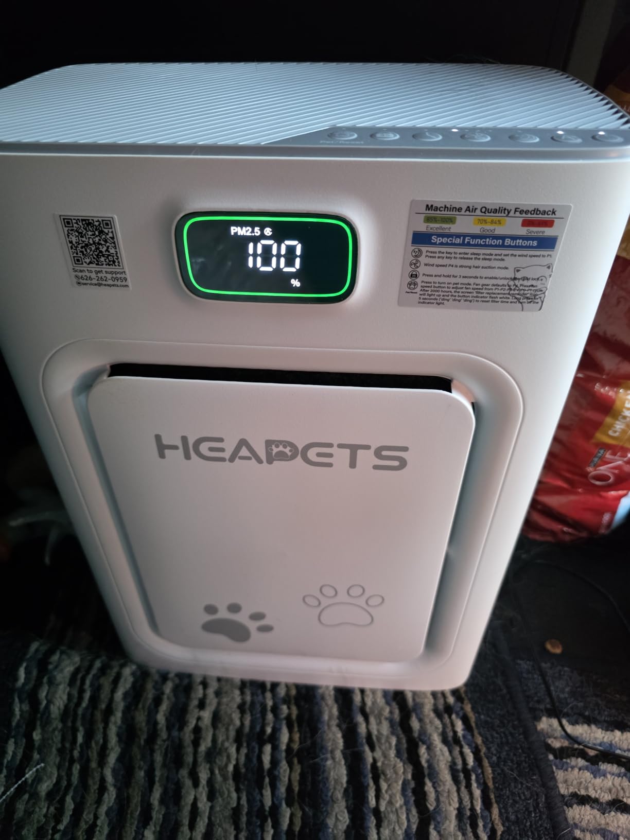 Pet Air Purifier for Home Large Room 2500 Sq Ft, H13 HEPA Double-Sided Filter with Washable Pre-filter, Adsorbs Pet Hair Dander Odor Allergies Smoke Dust,PM2.5 Air Quality Monitor,Auto Mode,P358 Grey customer photo 1