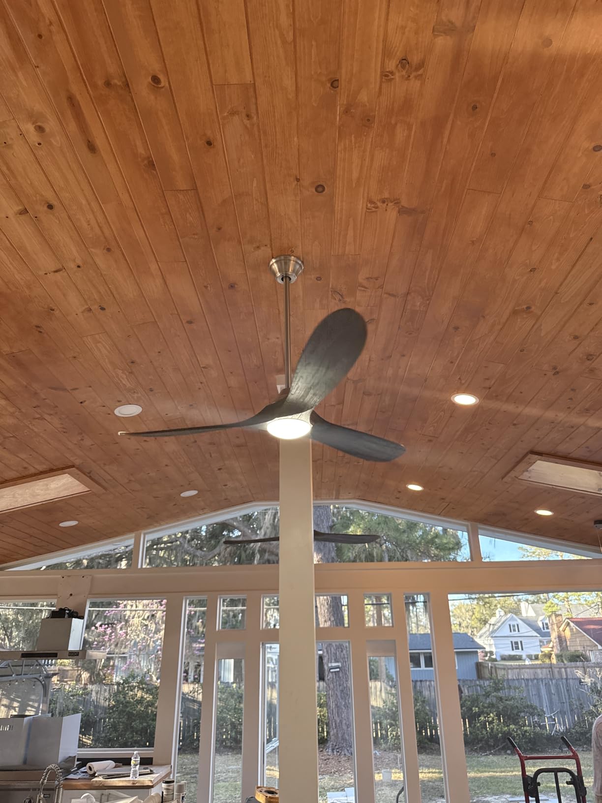 52 Inch Smart Ceiling Fan with Light, 3 Solid Wood Propeller Blades customer photo 1