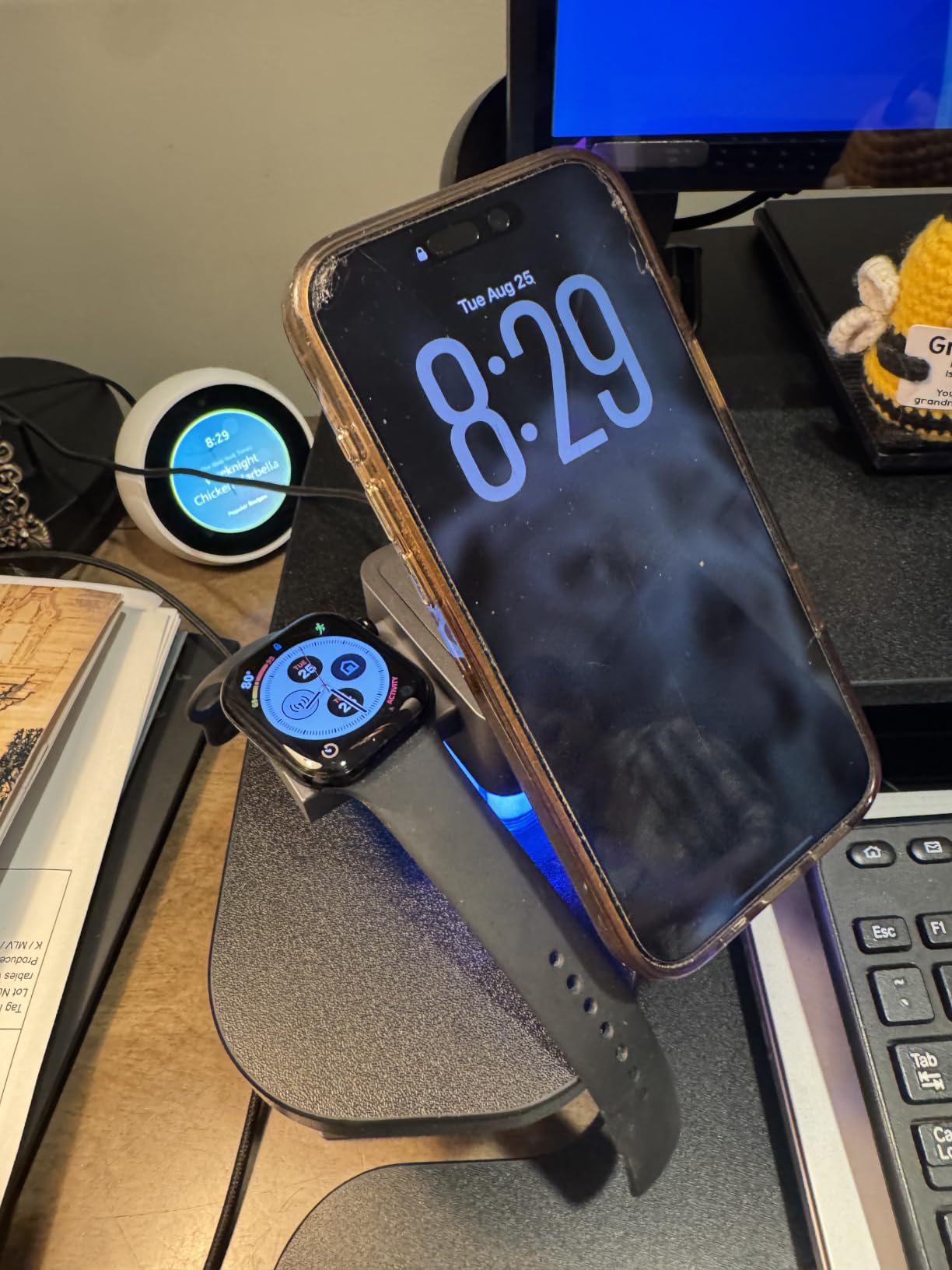 KPON for iPhone Nightstand Charging Station, 3in1 Wireless Charger Stand customer photo 1