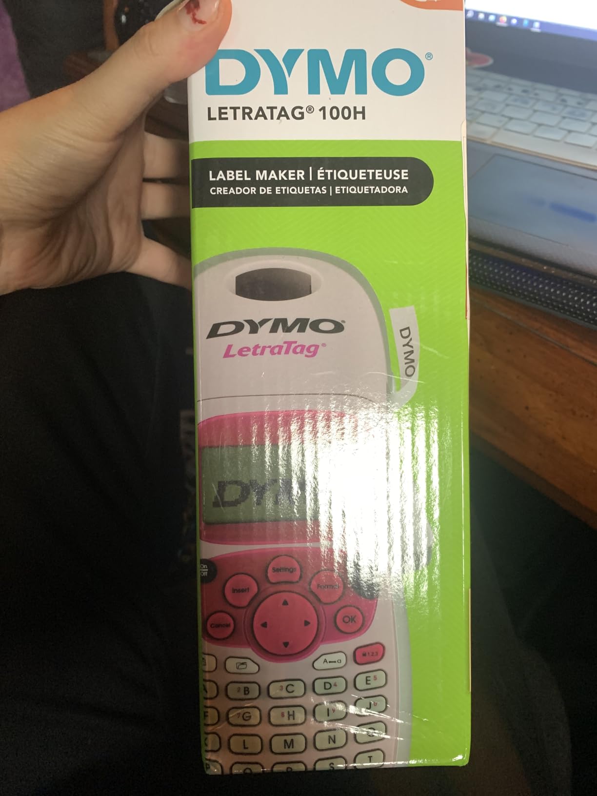 DYMO LetraTag LT-100H Handheld Aesthetic Label Maker, ABC Keyboard Label Printer with Easy-to-Use, 13 Character LCD Screen, Great for Home & Office Organization, Pink customer photo 1