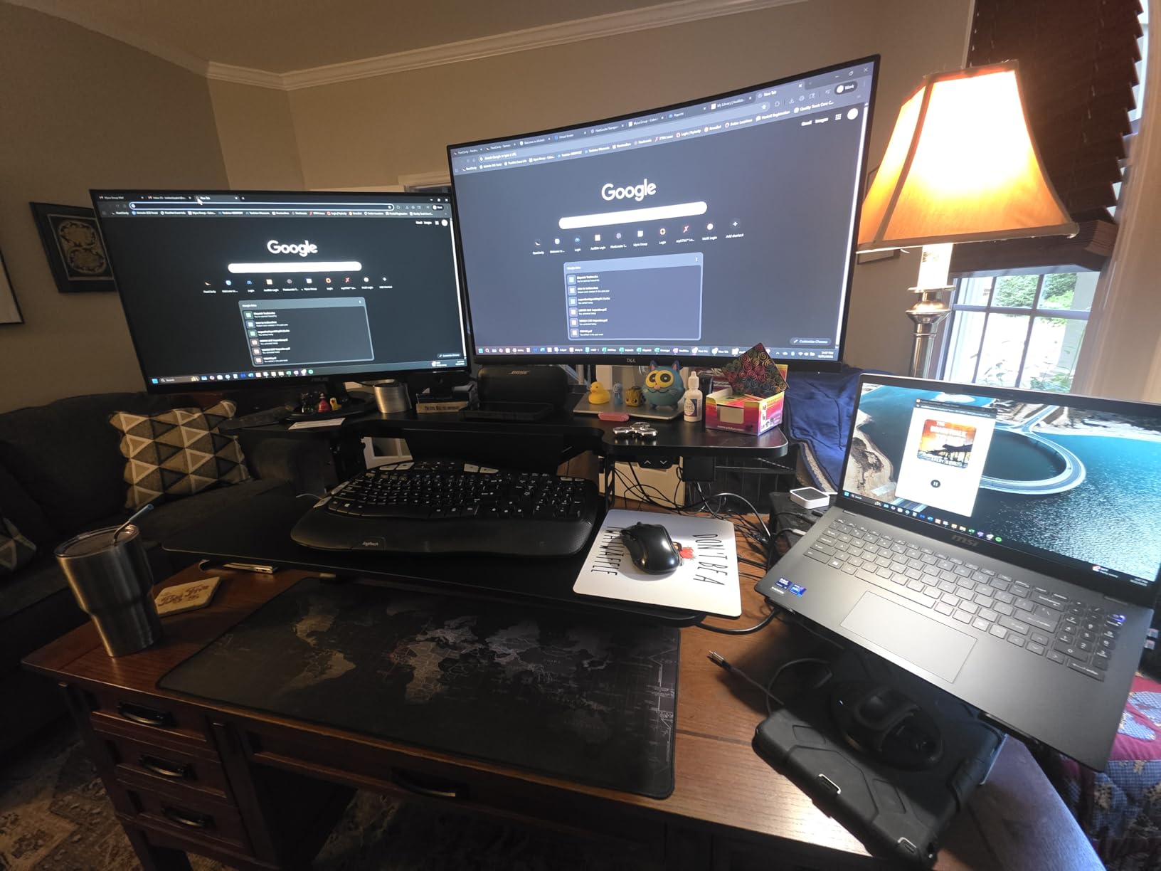 FLEXISPOT 42 inch Electric Motor Desk Converter, Height Adjustable Motorized Stand up Desk Riser with Quick Release Keyboard Tray, Black Monitors and Laptop Workstation customer photo 2