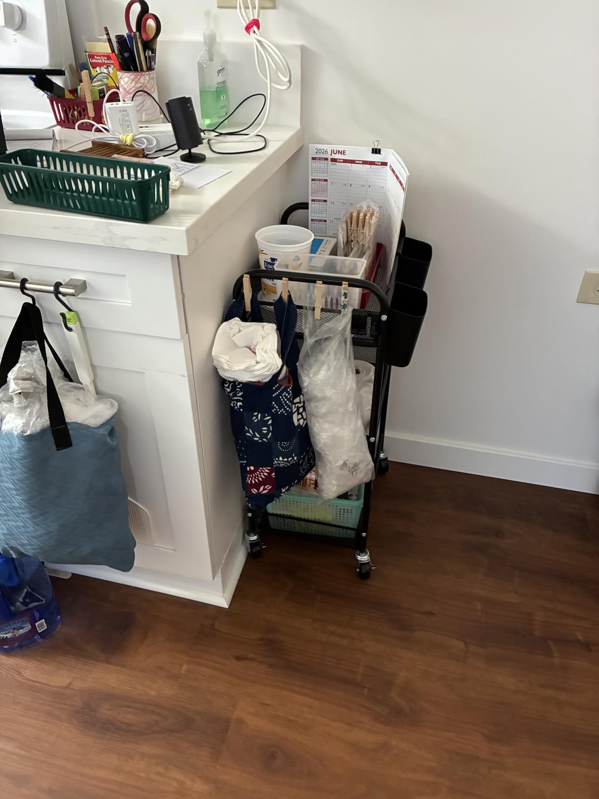 YASONIC 3 Tier Metal Rolling Cart, Black Utility Storage Cart with Wheels customer photo 1