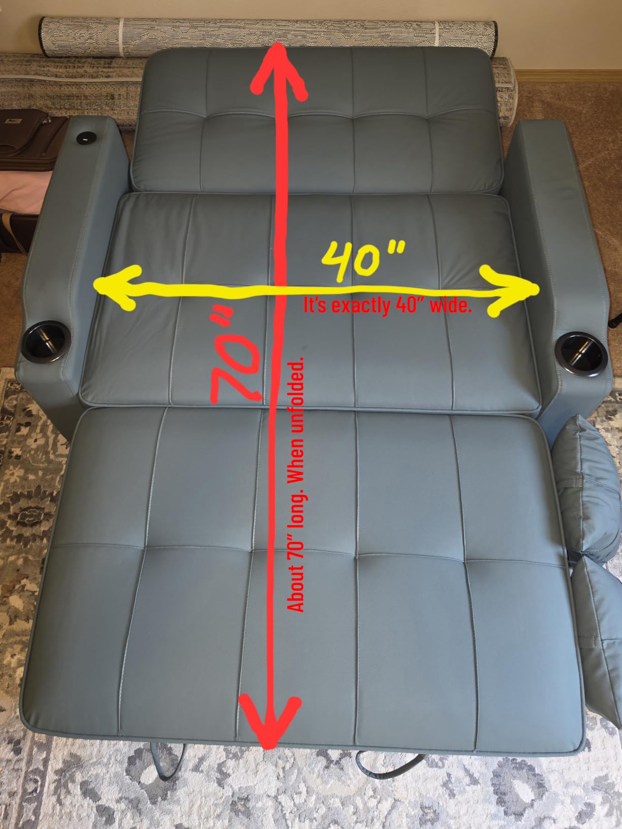 VINGLI Convertible Loveseat Sleeper Sofa Bed, Pullout Couch for Living Room customer photo 2