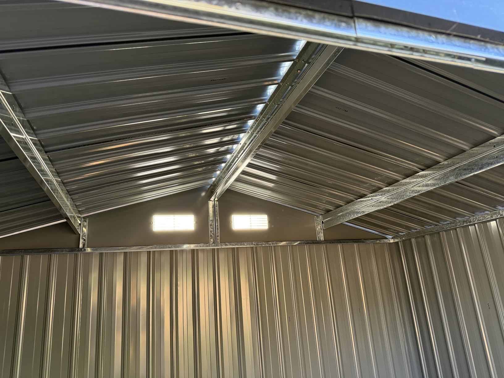 Aoxun 7.3'x5.3' Shed with Floor Galvanized Steel Outdoor Storage Shed Brown customer photo 1