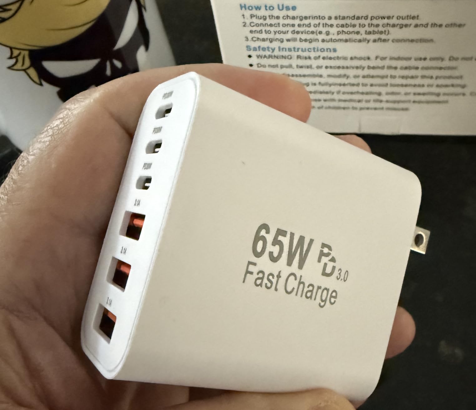 USB C Charging Blocks, 65W USBC Wall Fast Charger Block, Type C iPhone USB C Charger Fast Charging Brick, 6 in 1 Multiport Charger Plug Power Adapter for iPhone 17/16/15/14/13 Pro Max, iPad, GalaxyS25 customer photo 2