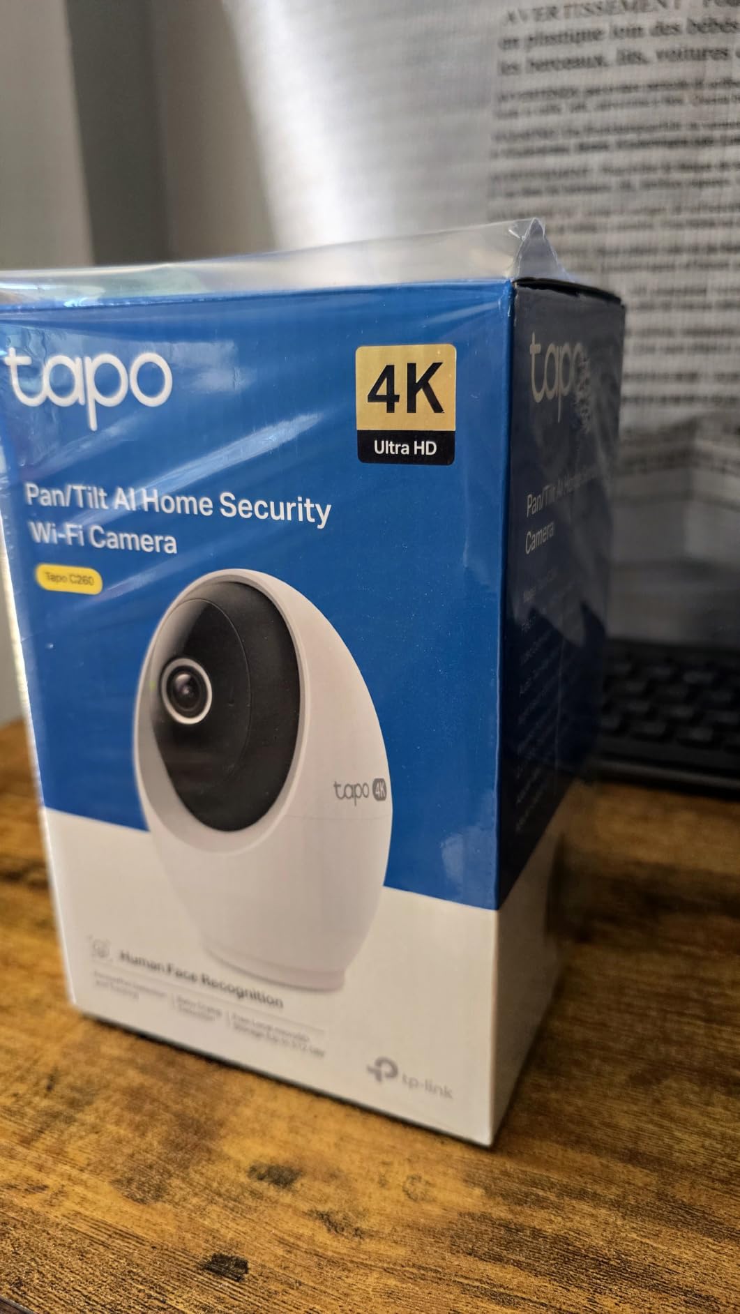 Tapo 4K Indoor Pan/Tilt Wired Security Camera, Baby Monitor, C260 | Person/Pet Detection, Facial Recognition, 360 AI Motion Tracking, Subscription-Free Local Storage or Optional Cloud customer photo 1