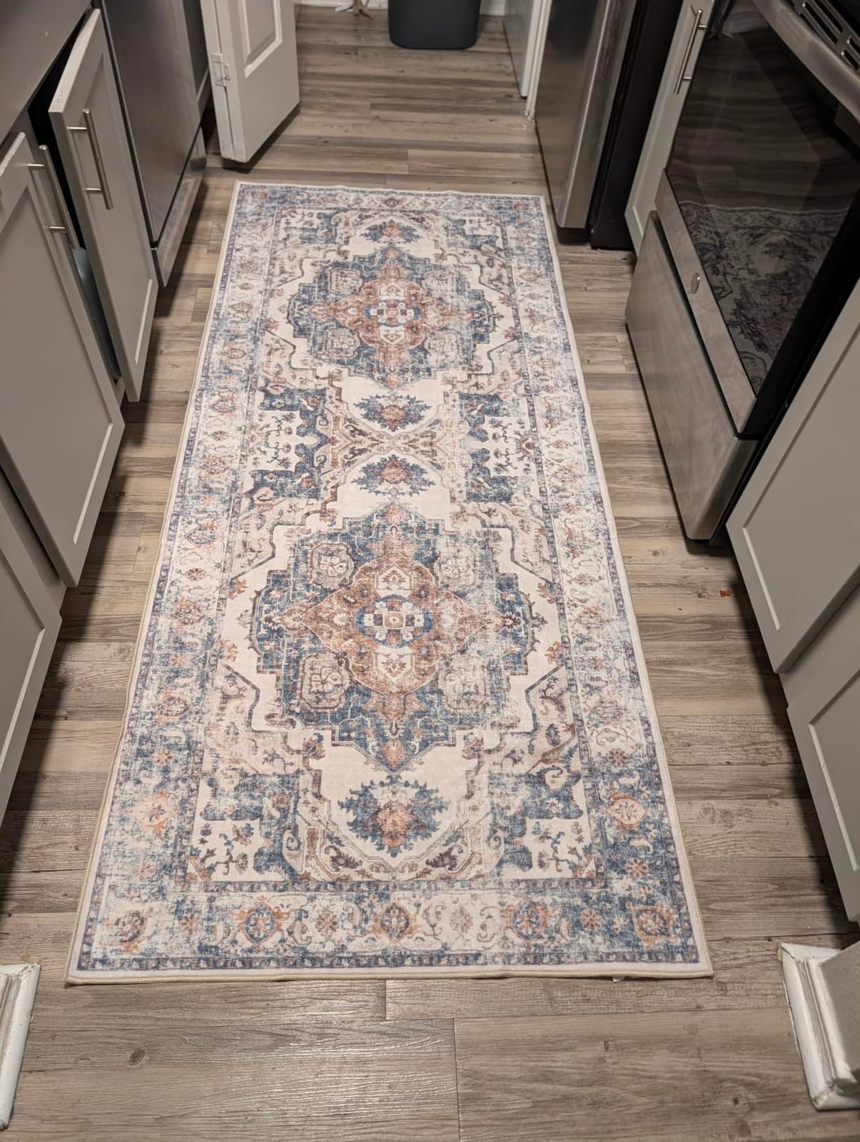 3x5 Living Room Area Rugs: Vintage Washable Non-Slip Rug for Bedroom Dining Room Soft Carpet for Nursery Kitchen Home Office Durable & Easy-Clean Design Perfect for Homes with Cats & Dogs(3x5 Beige) customer photo 2