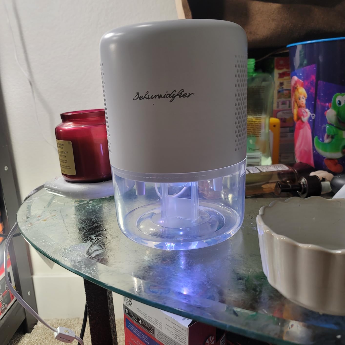 44oz(1.3L) Small Dehumidifier for Home Auto-Off Quiet Portable Dehumidifier with 3 Modes 10 Color Lights 4 Timer Settings for Bedroom Bathroom Closet (215 sq.ft) customer photo 1