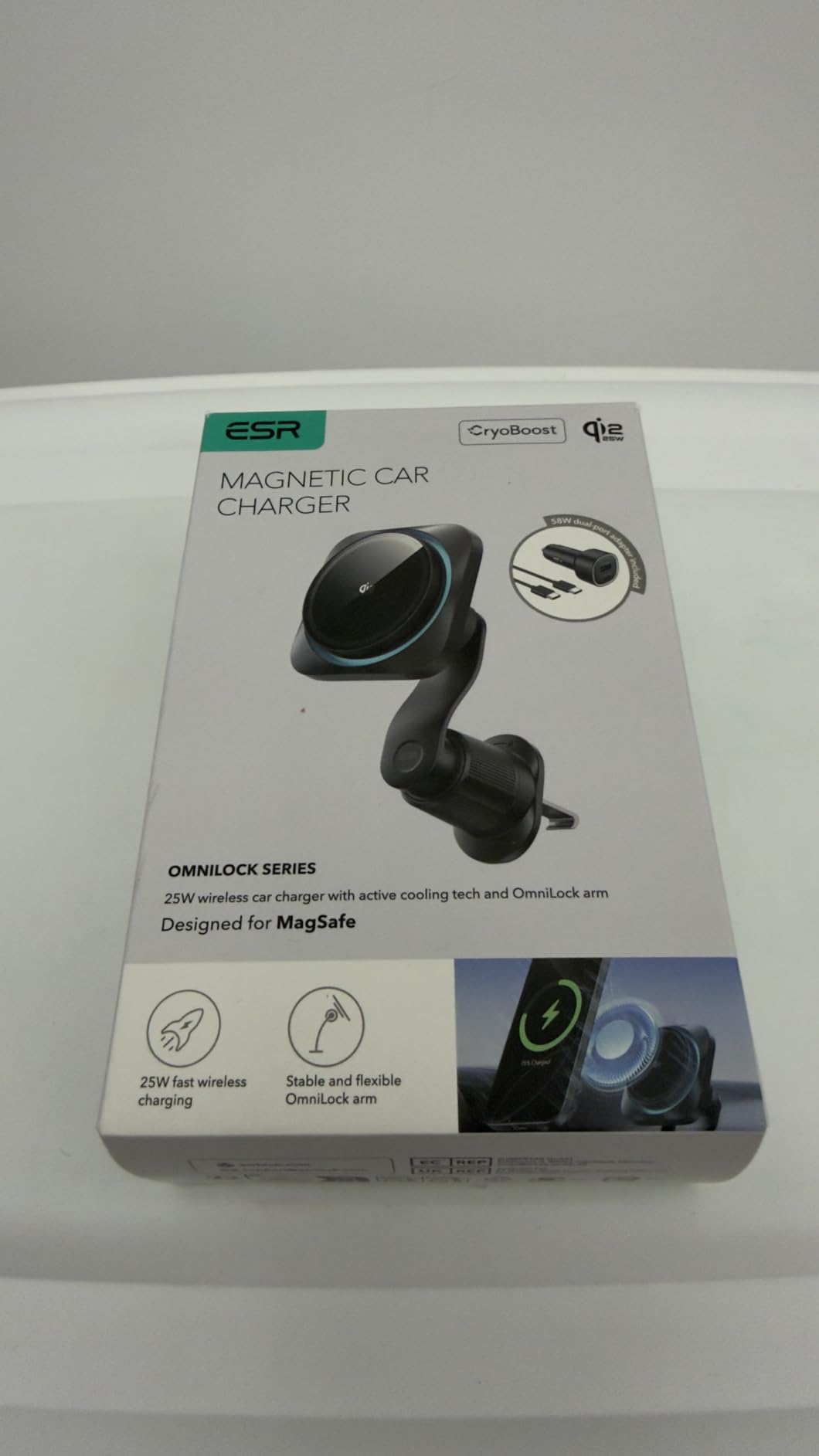 OmniLock Qi2.2 25W Certified MagSafe Car Mount Charger with Cryoboost, Phone Cooling MagSafe Car Charger, 360° Rotatable, Air Vent Magnetic Car Phone Holder for iPhone 17/16 and S26 Ultra customer photo 1