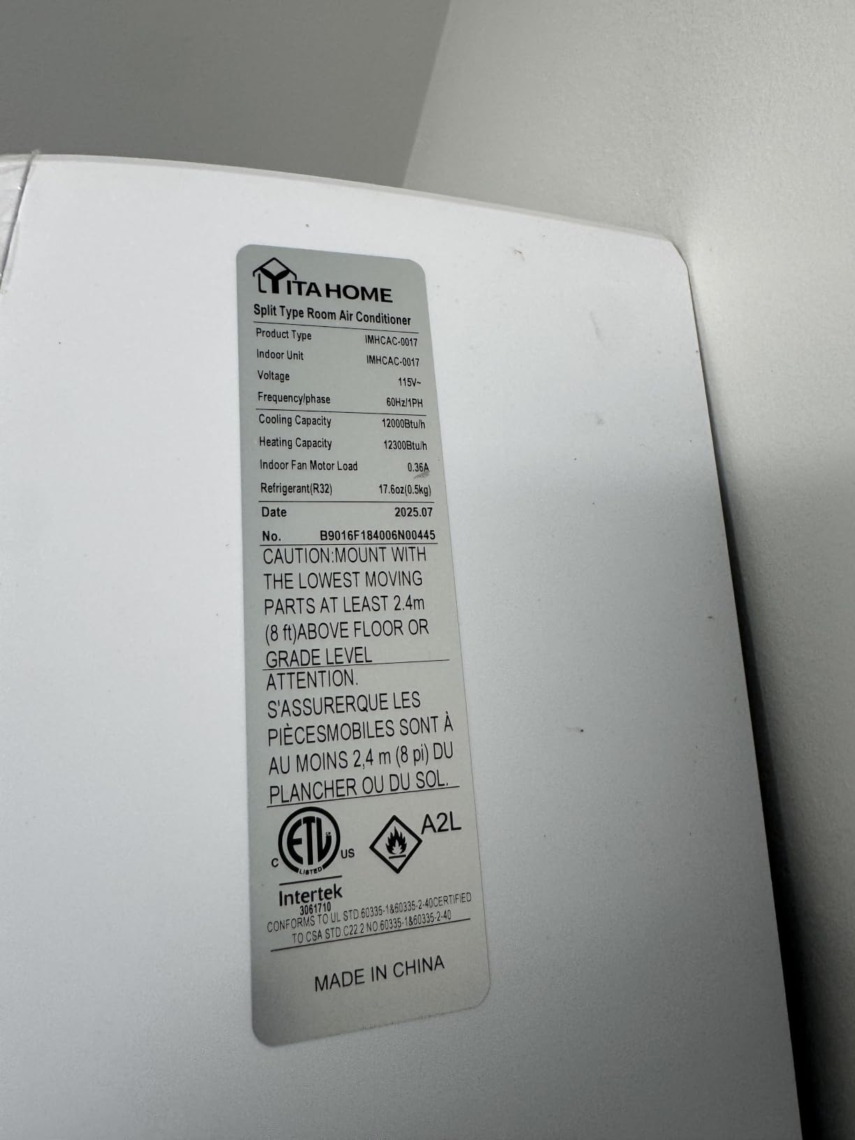 YITAHOME 21 SEER2 18000 BTU Mini Split AC/Heating System 208-230V customer photo 1