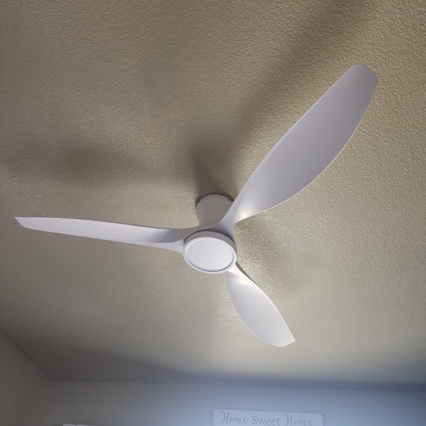 TALOYA 52 inch Smart Ceiling Fan,Low Profile Ceiling Fan with Light and Remote/App Control,Flush Mount, Quiet Reversible Motor for Living Room Bedroom Patio White customer photo 1
