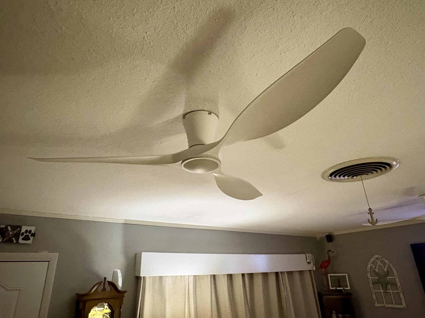 TALOYA 52 inch Smart Ceiling Fan,Low Profile Ceiling Fan with Light and Remote/App Control,Flush Mount, Quiet Reversible Motor for Living Room Bedroom Patio White customer photo 2