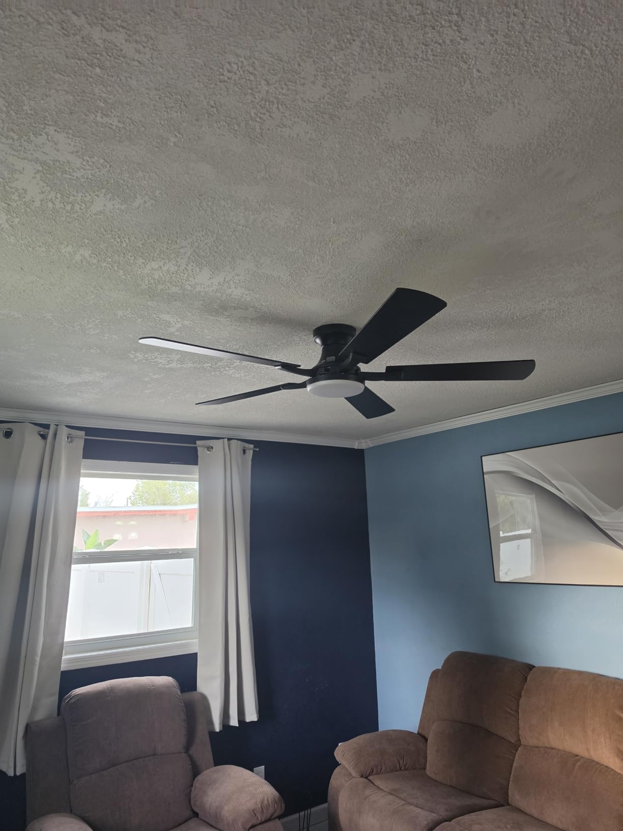 ZMISHIBO 60 Inch Ceiling Fans with Lights, Remote&App Control, Flush Mount customer photo 1