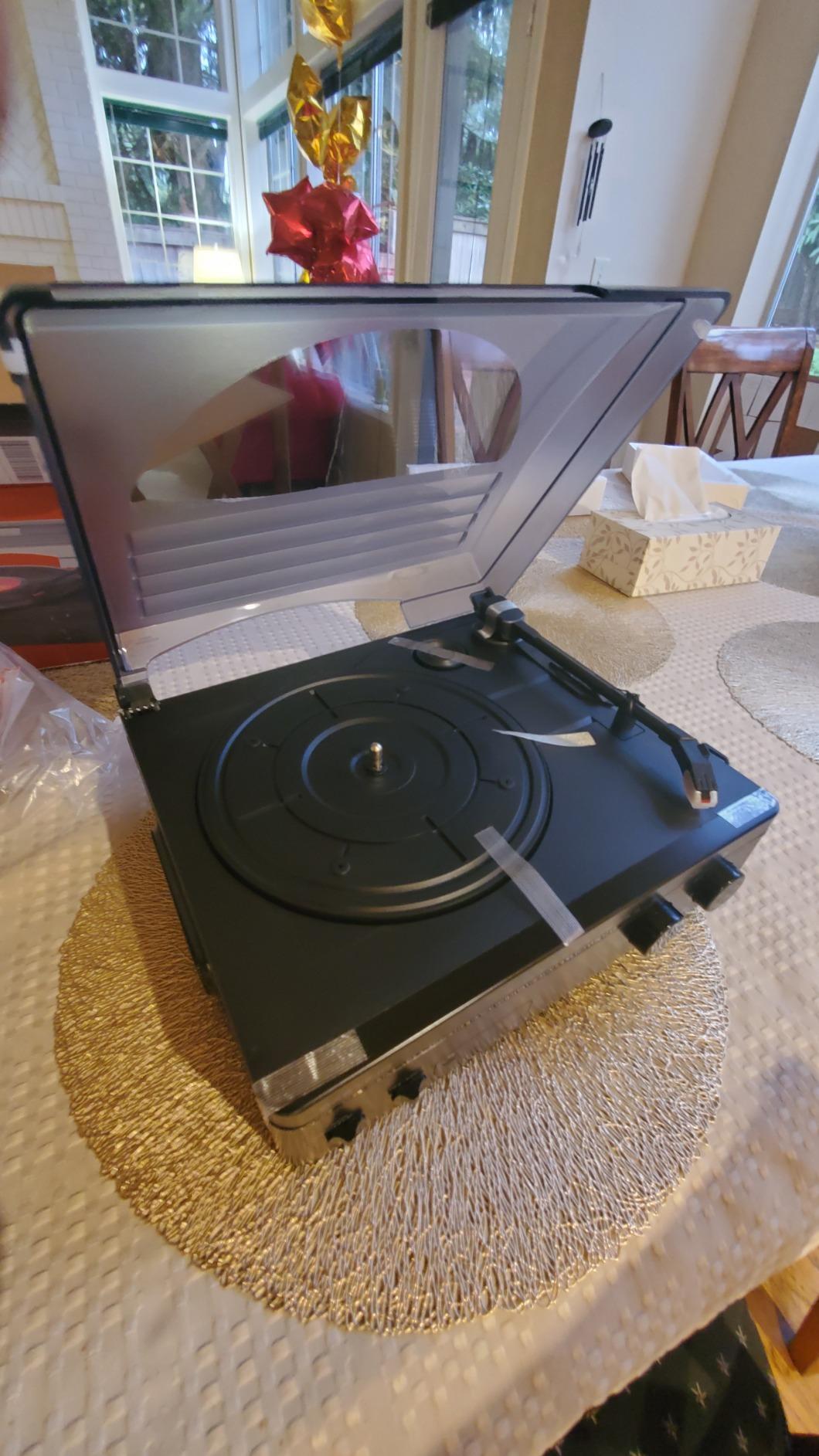 SeeYing Vinyl Record Player with Built in Speakers, HiFi Turntable customer photo 1