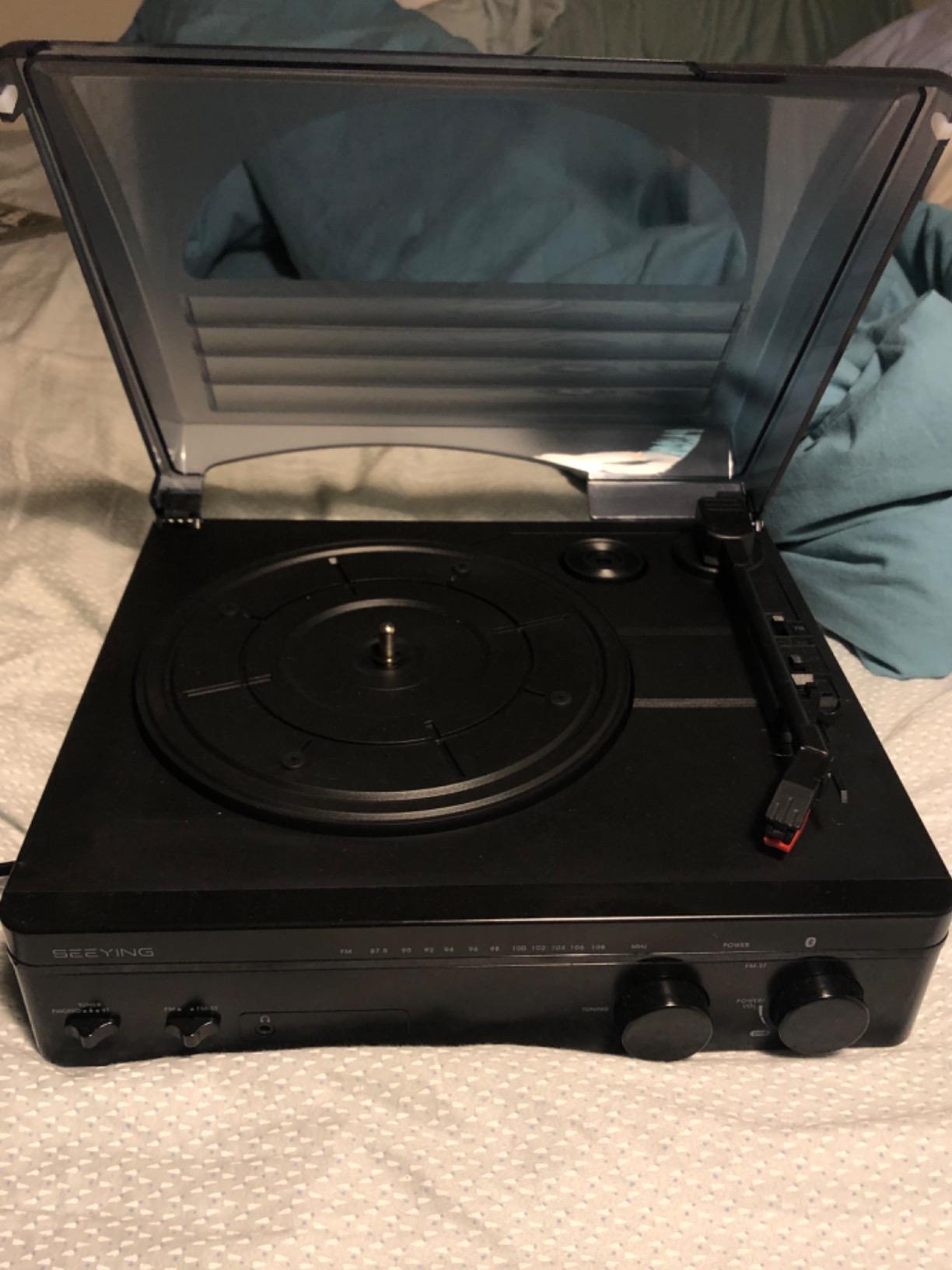 SeeYing Vinyl Record Player with Built in Speakers, HiFi Turntable customer photo 2