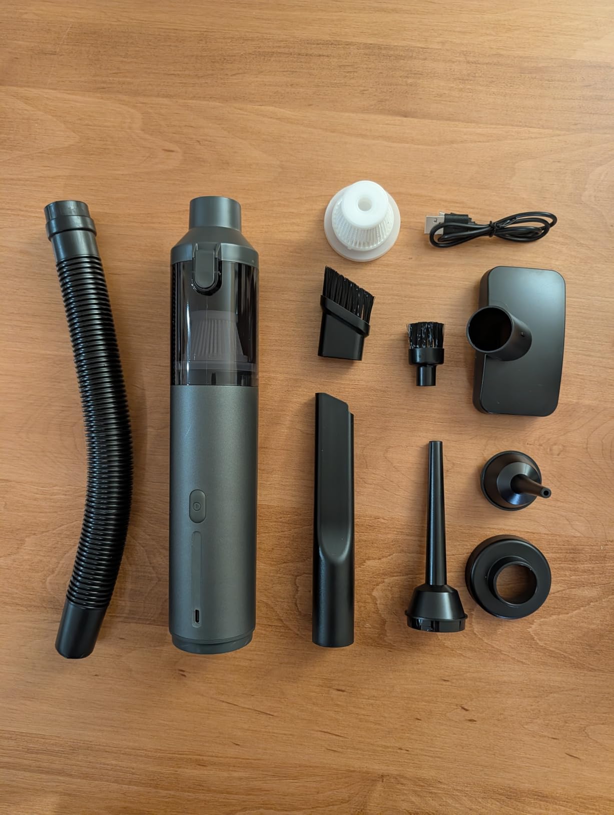 Car Vacuum Portable Cordless Handheld Vacuum Cleaner 4-in-1 Mini Cordless Vacuum with 2 Suction Modes and 16800pa Suction Power Blowing & Inflating 2 Modes Handheld Vacuum for Car, Desk, Keyboards customer photo 2