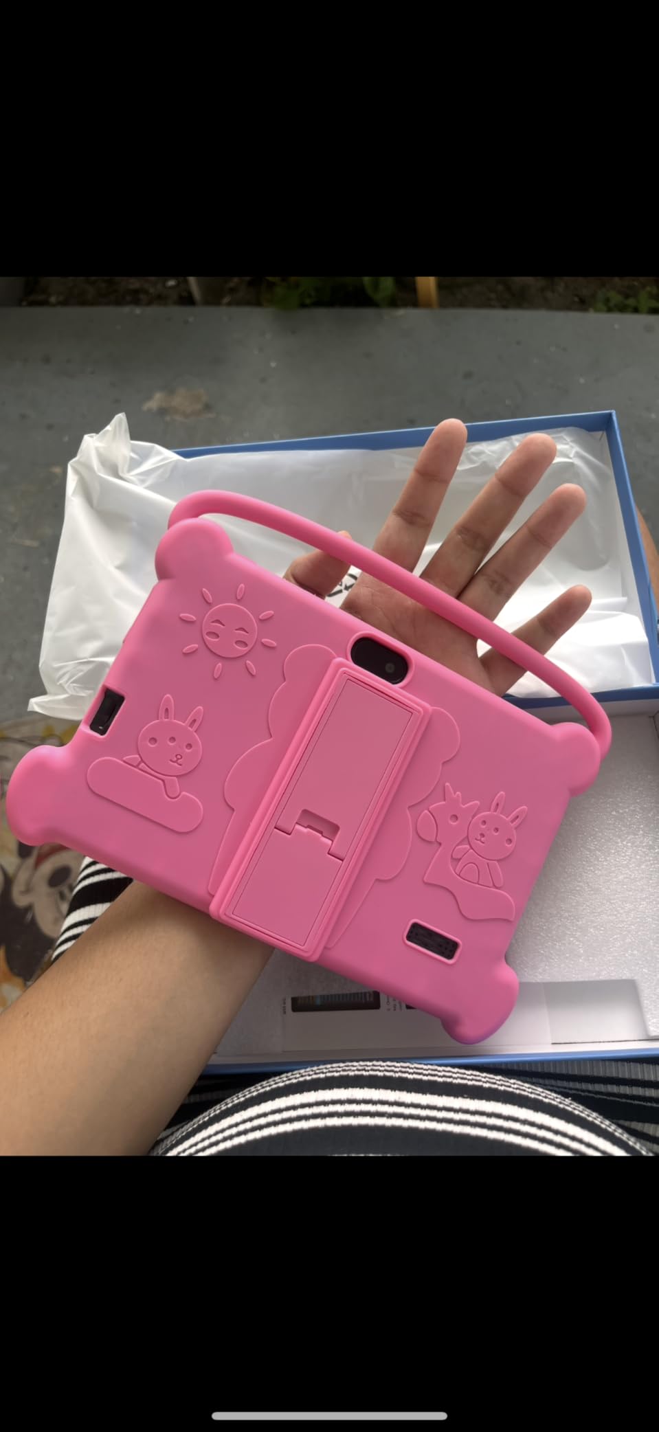 Kids Tablet 7 inch 3-9 for Kids,32GB ROM Toddler with Shockproof Case,Kids Android Software Installed Netflix,YoutTube, aiwawa Apps Parent Controls,Dual Camra, WiFi,FM, GPS (Pink) customer photo 1