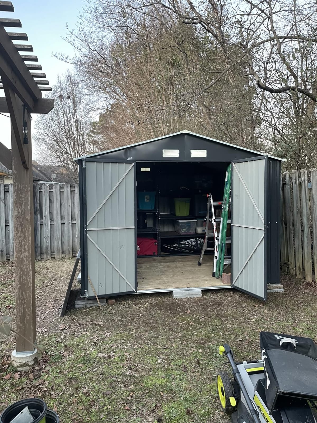 Breezz Outdoor Steel Storage Shed, 10 x 12 ft, Brown customer photo 1